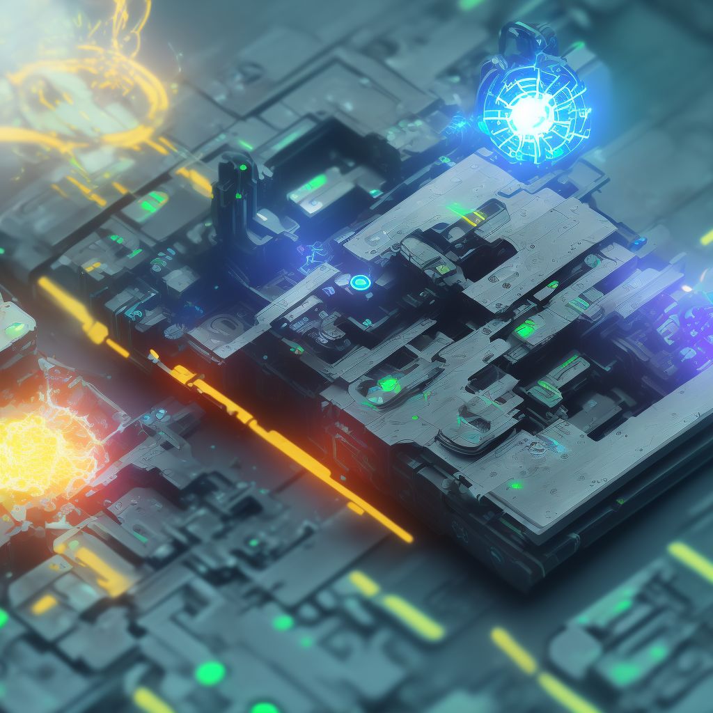 Breakdown (mechanical) of electronic bone stimulator, initial encounter digital illustration