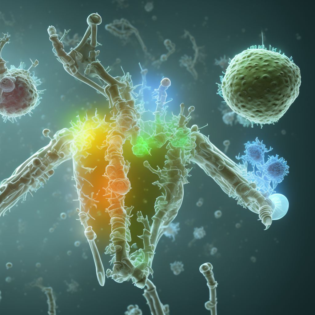 Infection and inflammatory reaction due to unspecified internal joint prosthesis, initial encounter digital illustration