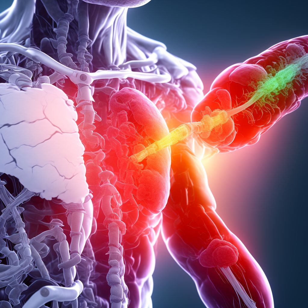 Infection and inflammatory reaction due to internal fixation device of left humerus, initial encounter digital illustration