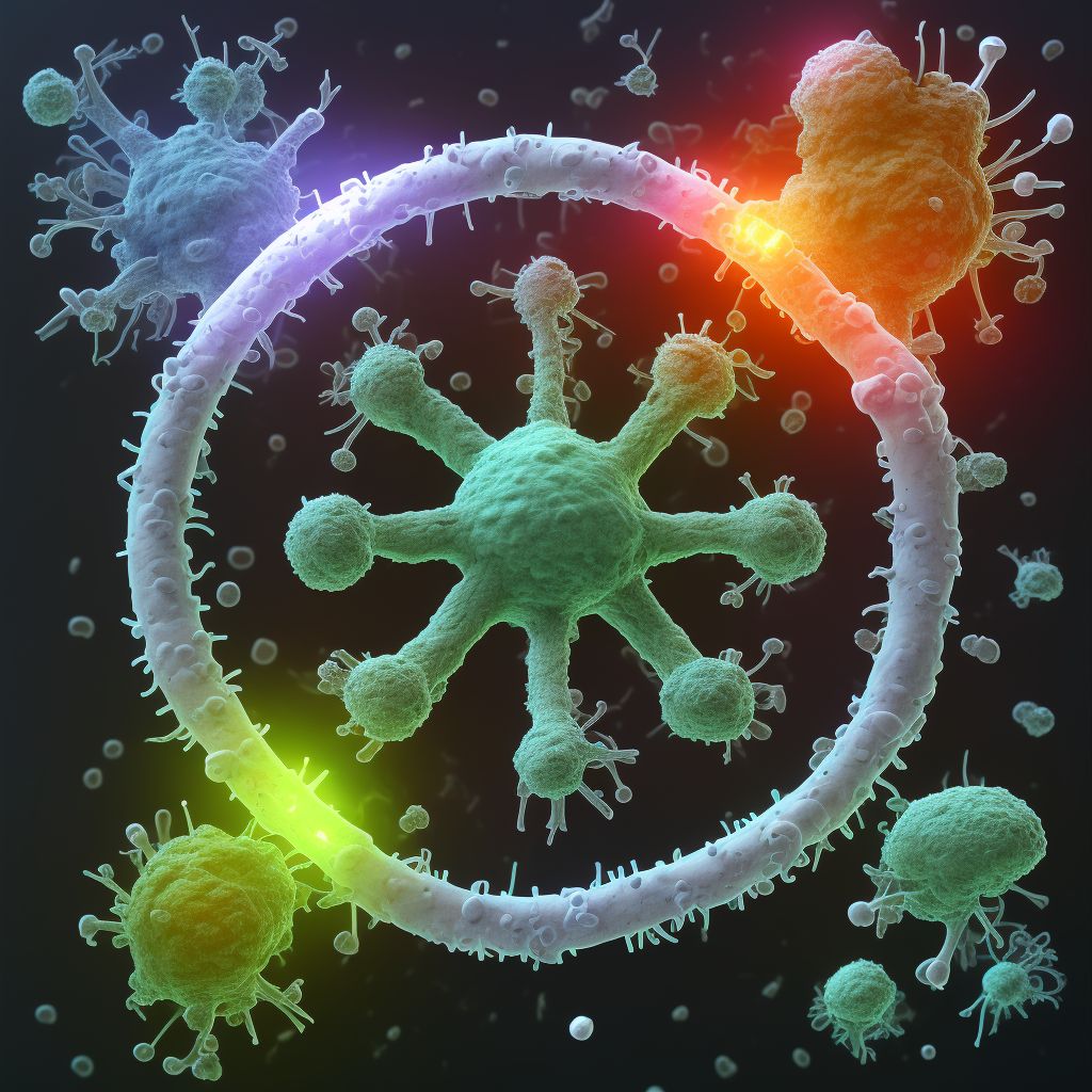 Infection and inflammatory reaction due to internal fixation device of right radius, sequela digital illustration