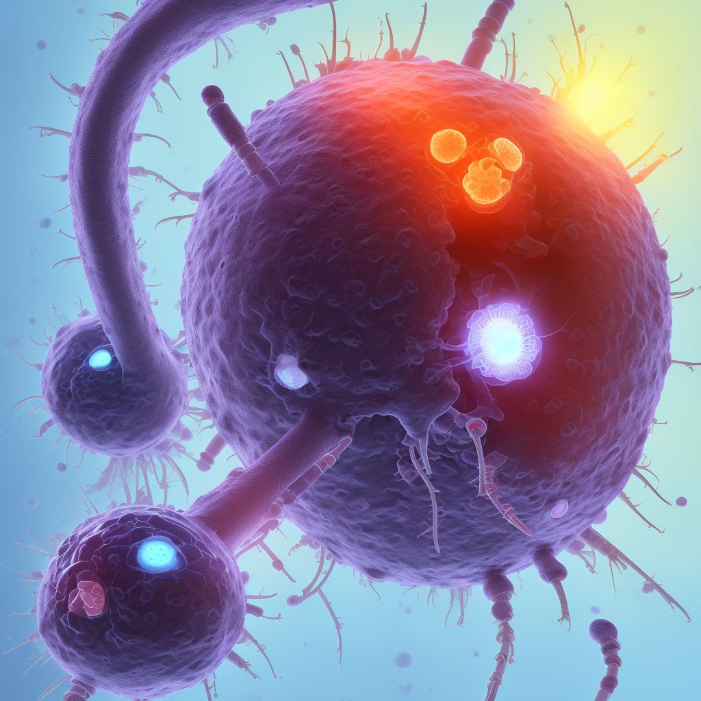 Infection and inflammatory reaction due to internal fixation device of left radius, sequela digital illustration