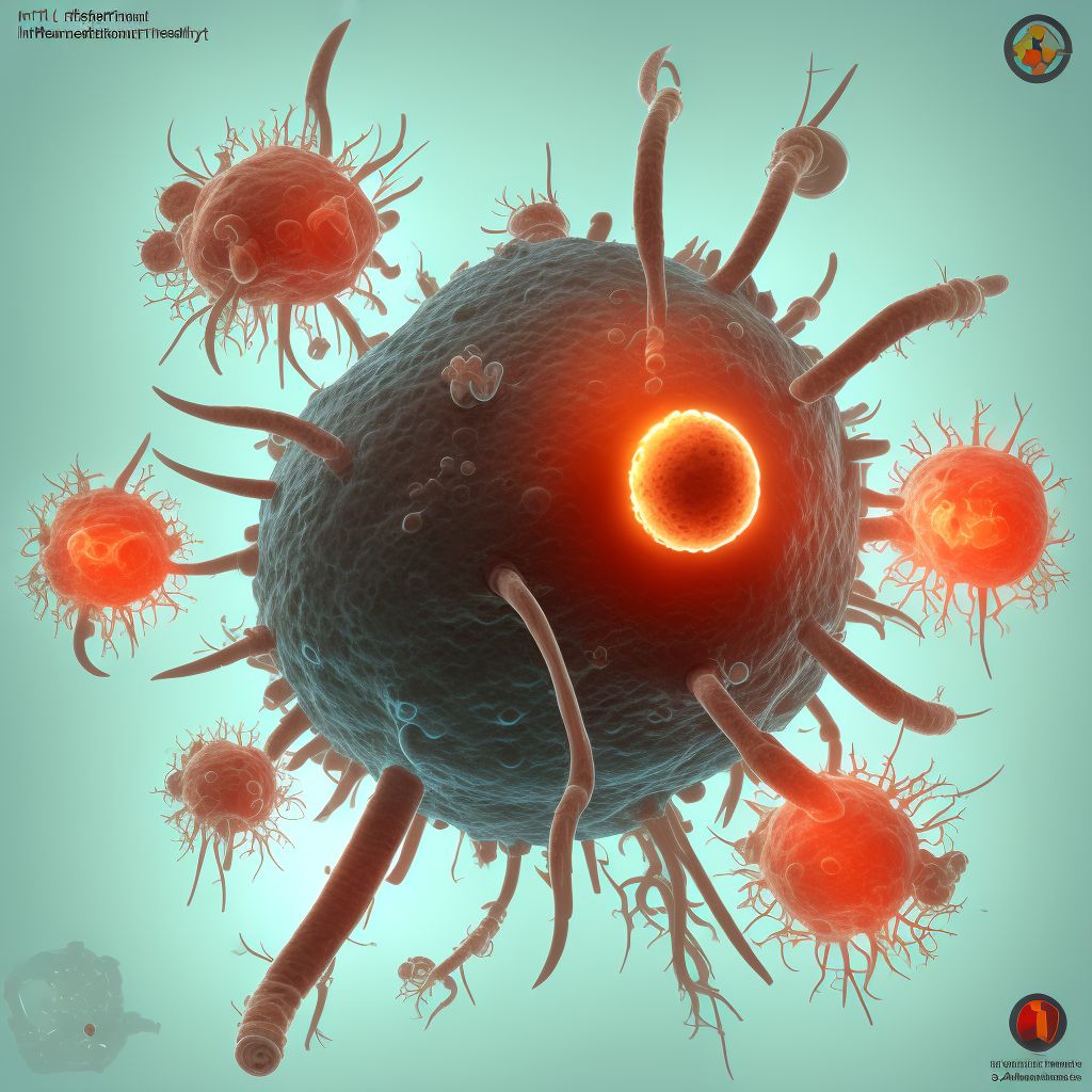 Infection and inflammatory reaction due to internal fixation device of left tibia, sequela digital illustration