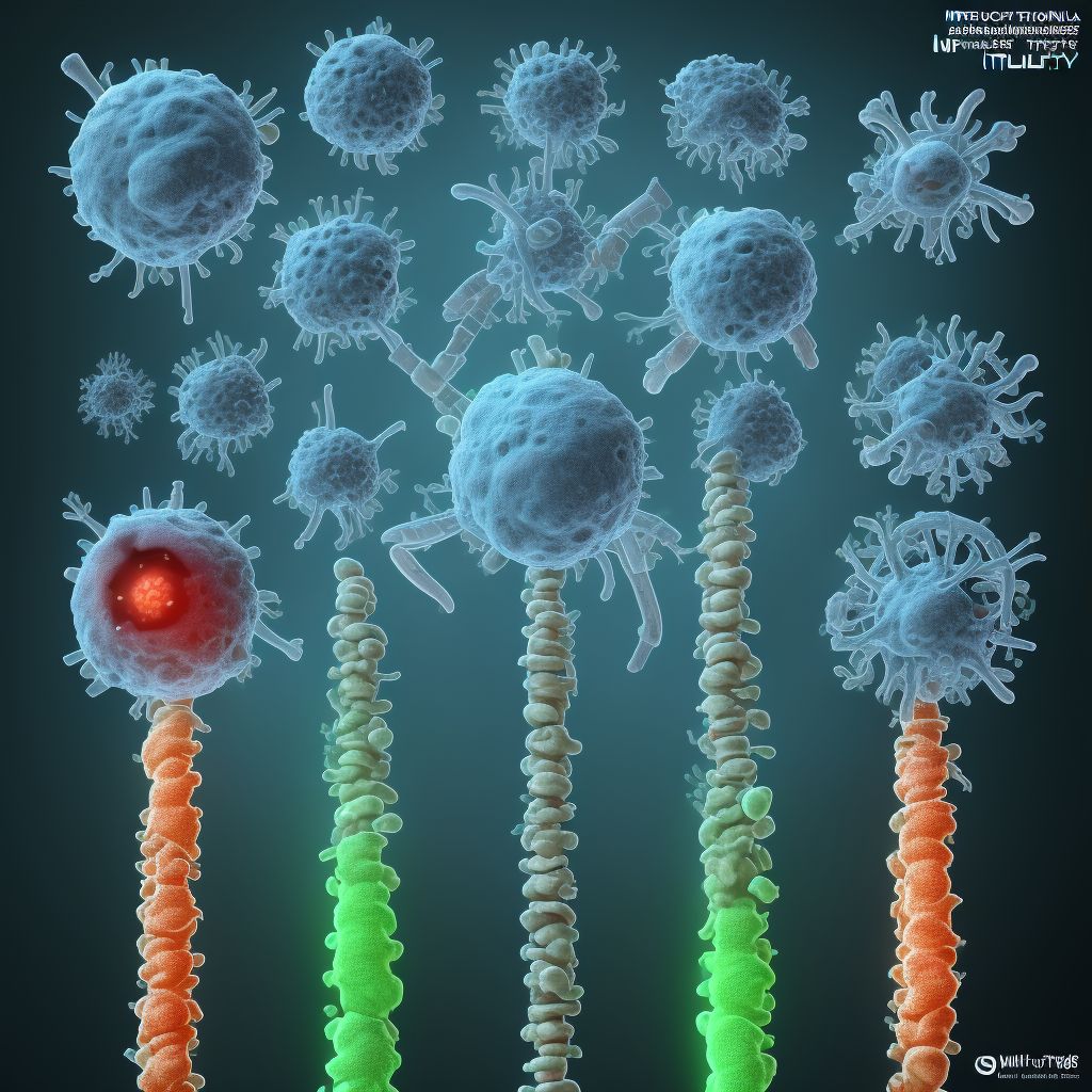 Infection and inflammatory reaction due to internal fixation device of right fibula, sequela digital illustration