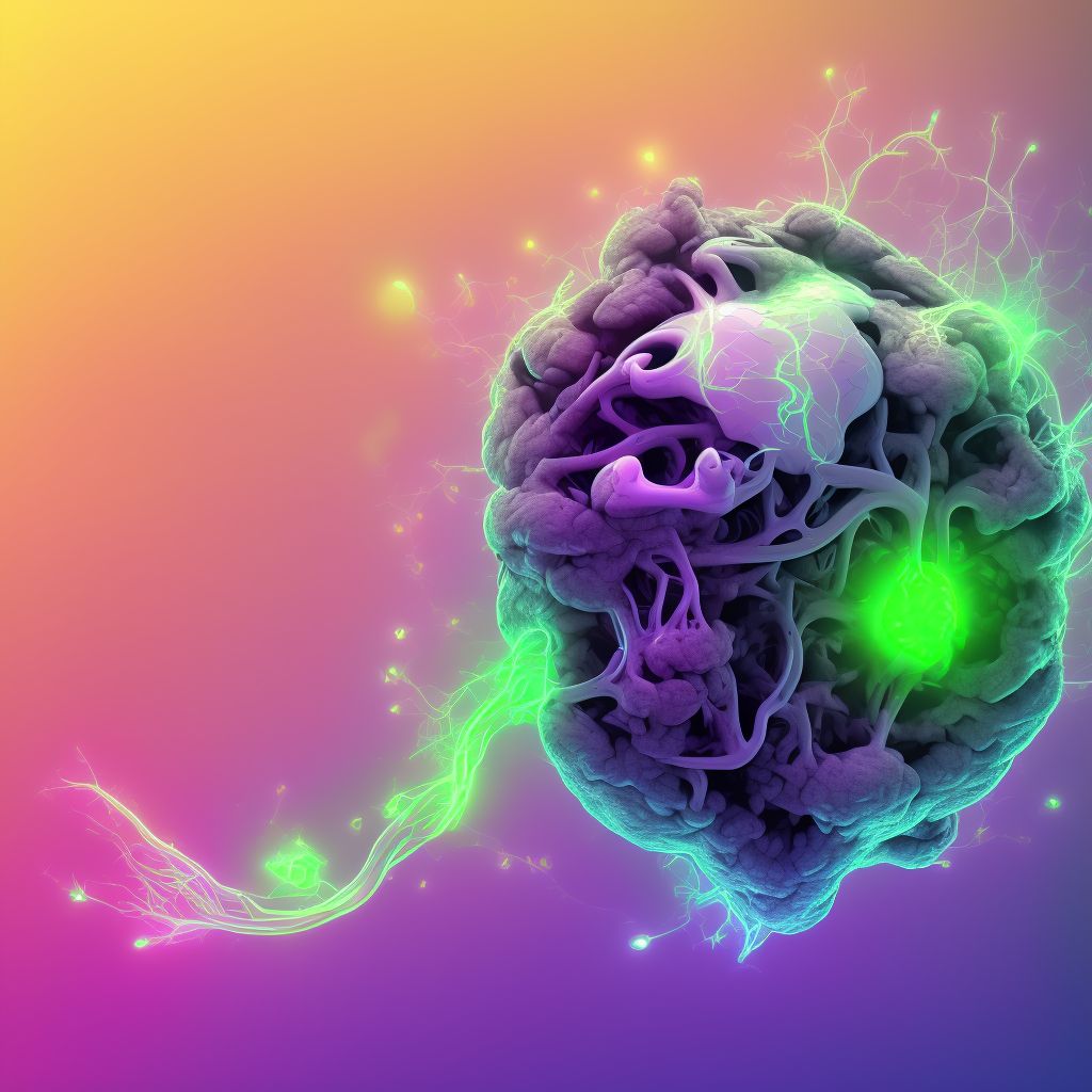 Leakage of ventricular intracranial (communicating) shunt, initial encounter digital illustration