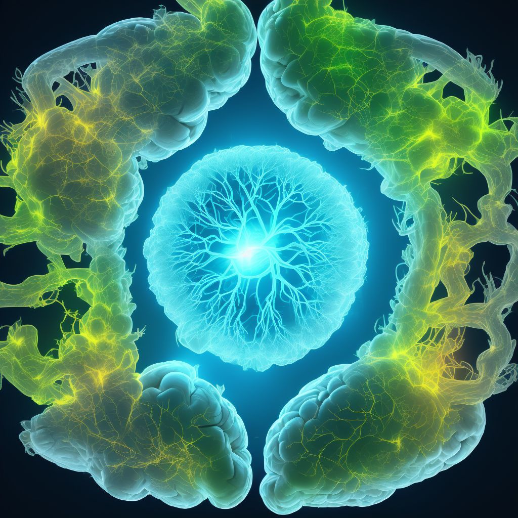 Leakage of ventricular intracranial (communicating) shunt, sequela digital illustration