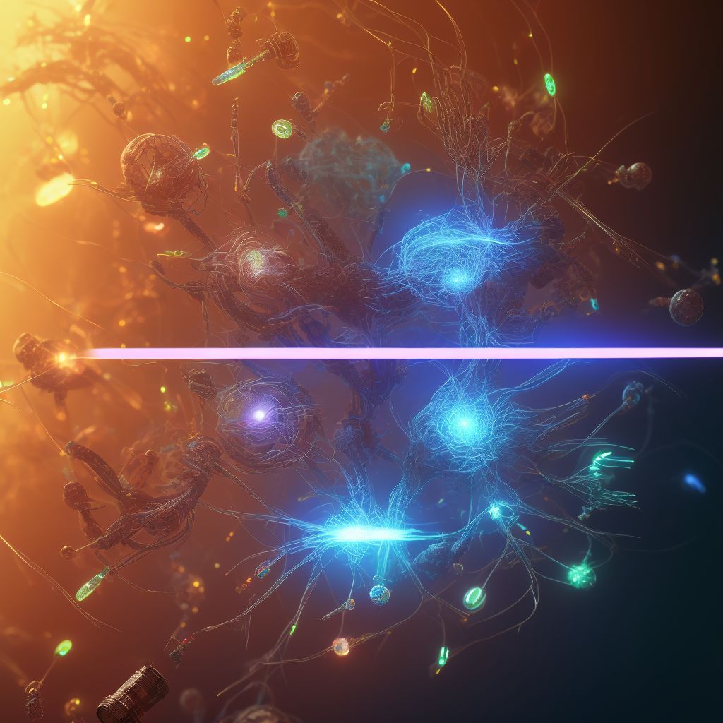 Breakdown (mechanical) of implanted electronic neurostimulator of peripheral nerve electrode (lead), initial encounter digital illustration