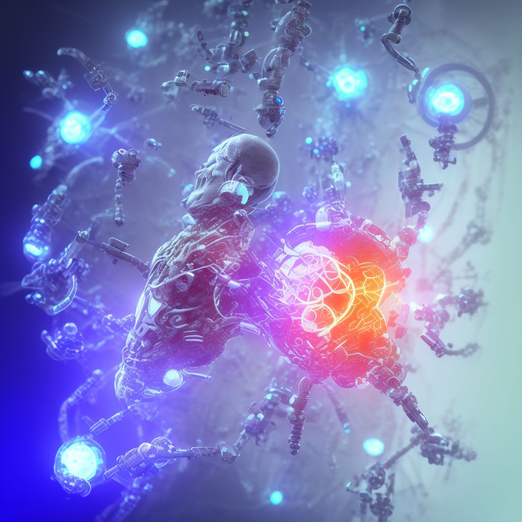 Breakdown (mechanical) of implanted electronic neurostimulator, generator, sequela digital illustration