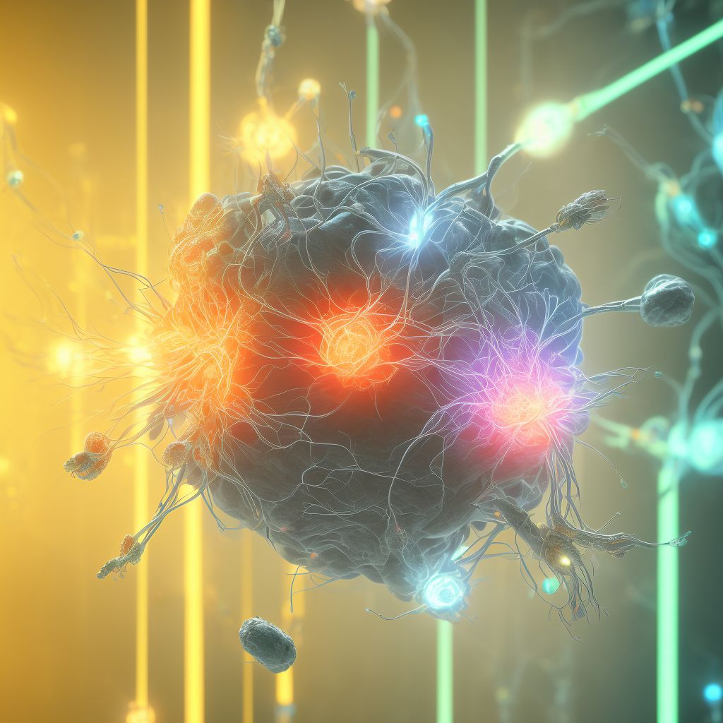 Displacement of implanted electronic neurostimulator of peripheral nerve electrode (lead), sequela digital illustration