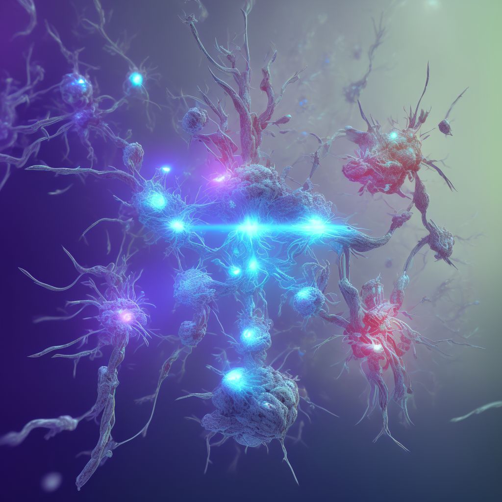 Displacement of implanted electronic neurostimulator of spinal cord electrode (lead), subsequent encounter digital illustration