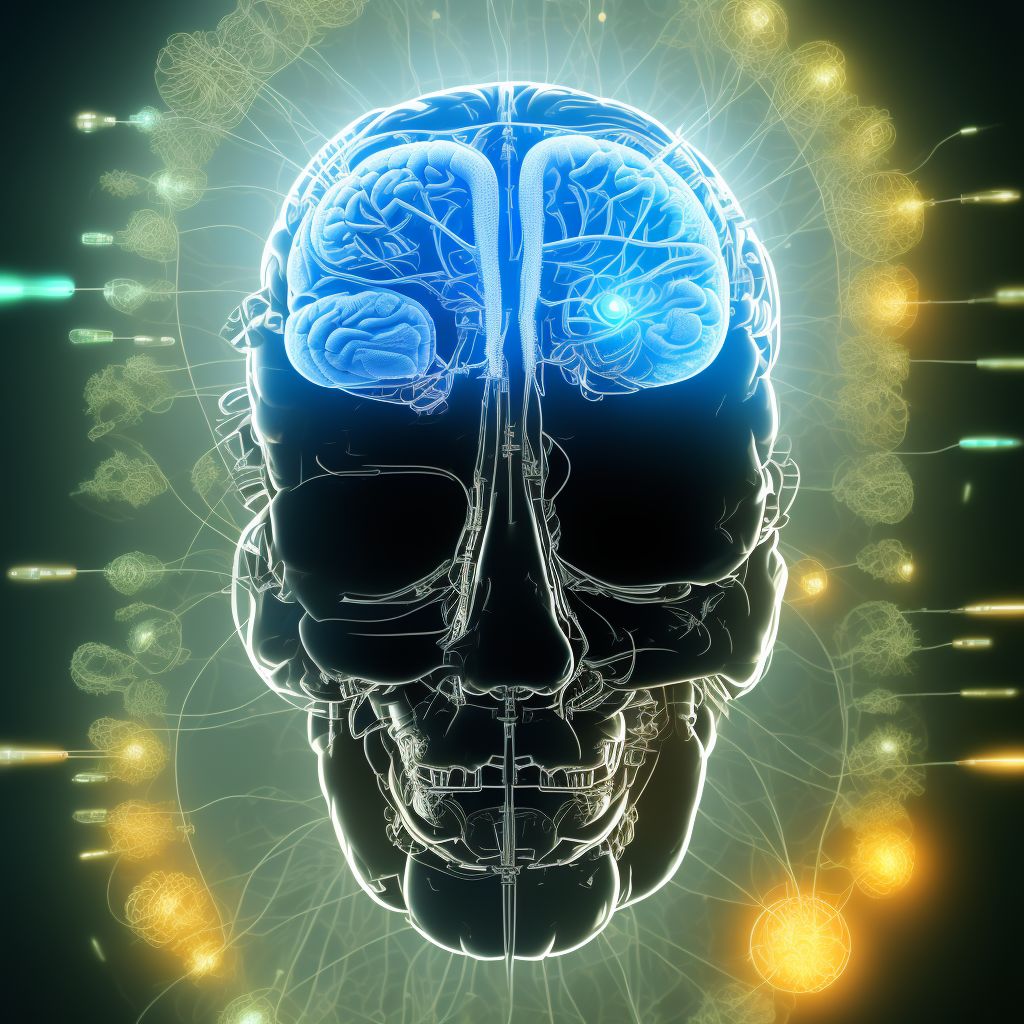 Other mechanical complication of implanted electronic neurostimulator of brain electrode (lead), initial encounter digital illustration