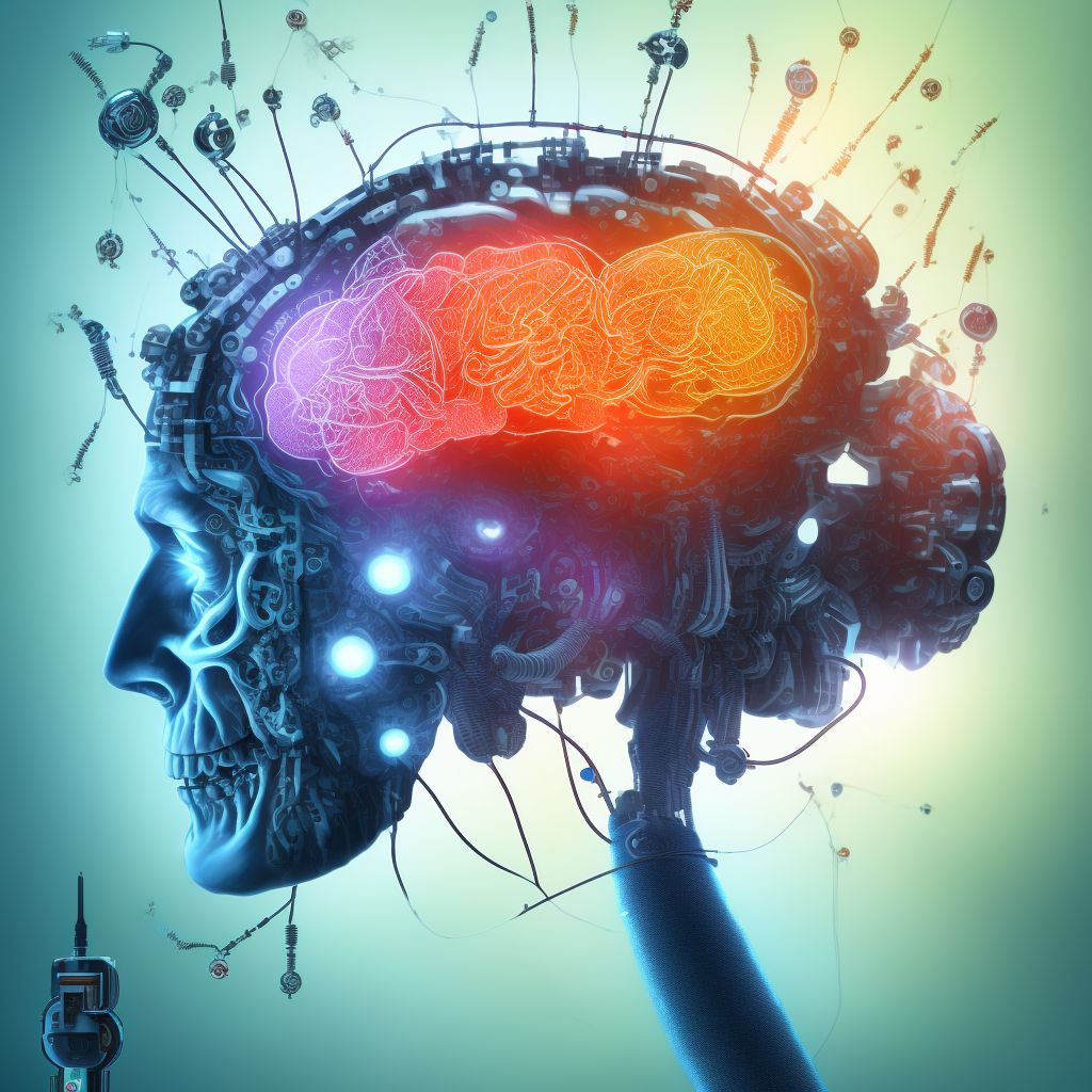 Other mechanical complication of implanted electronic neurostimulator of brain electrode (lead), subsequent encounter digital illustration