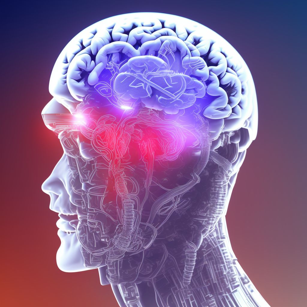 Other mechanical complication of implanted electronic neurostimulator of brain electrode (lead), sequela digital illustration