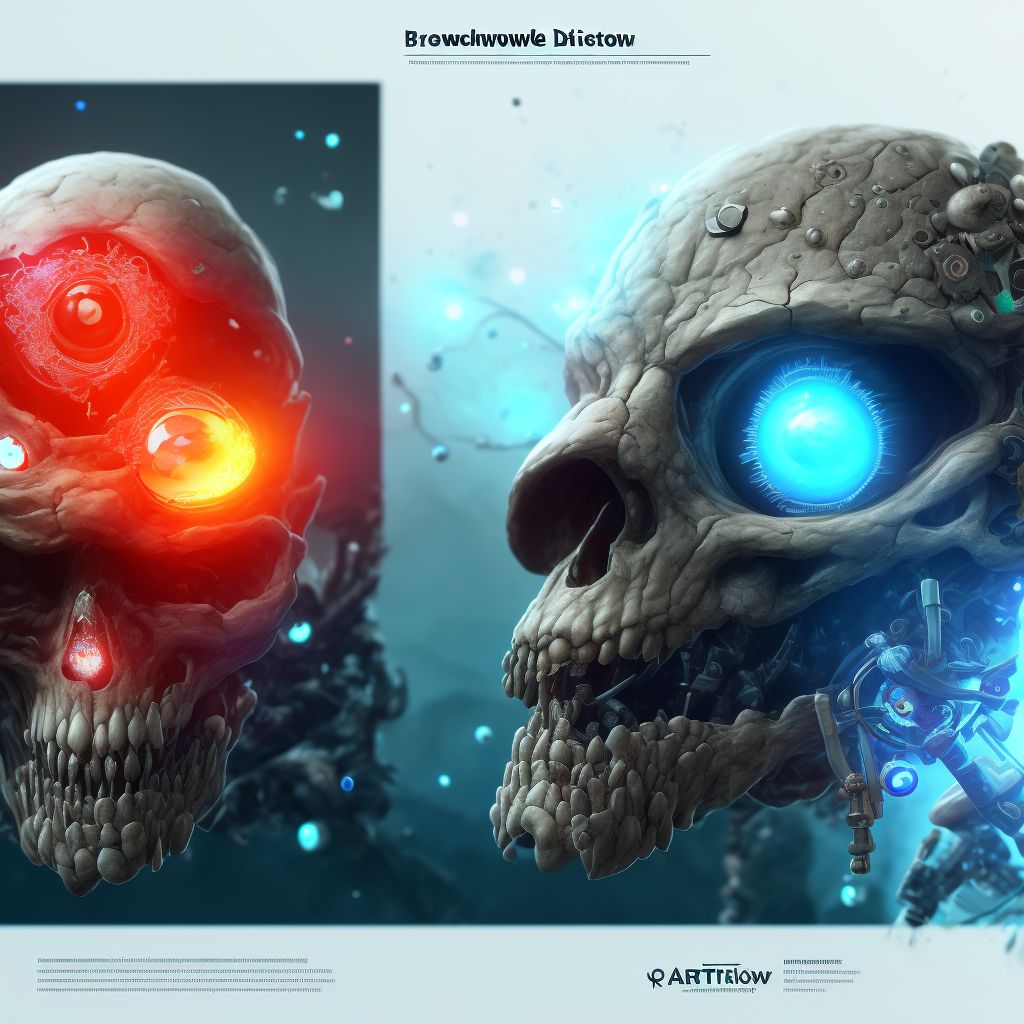 Breakdown (mechanical) of other ocular prosthetic devices, implants and grafts, initial encounter digital illustration