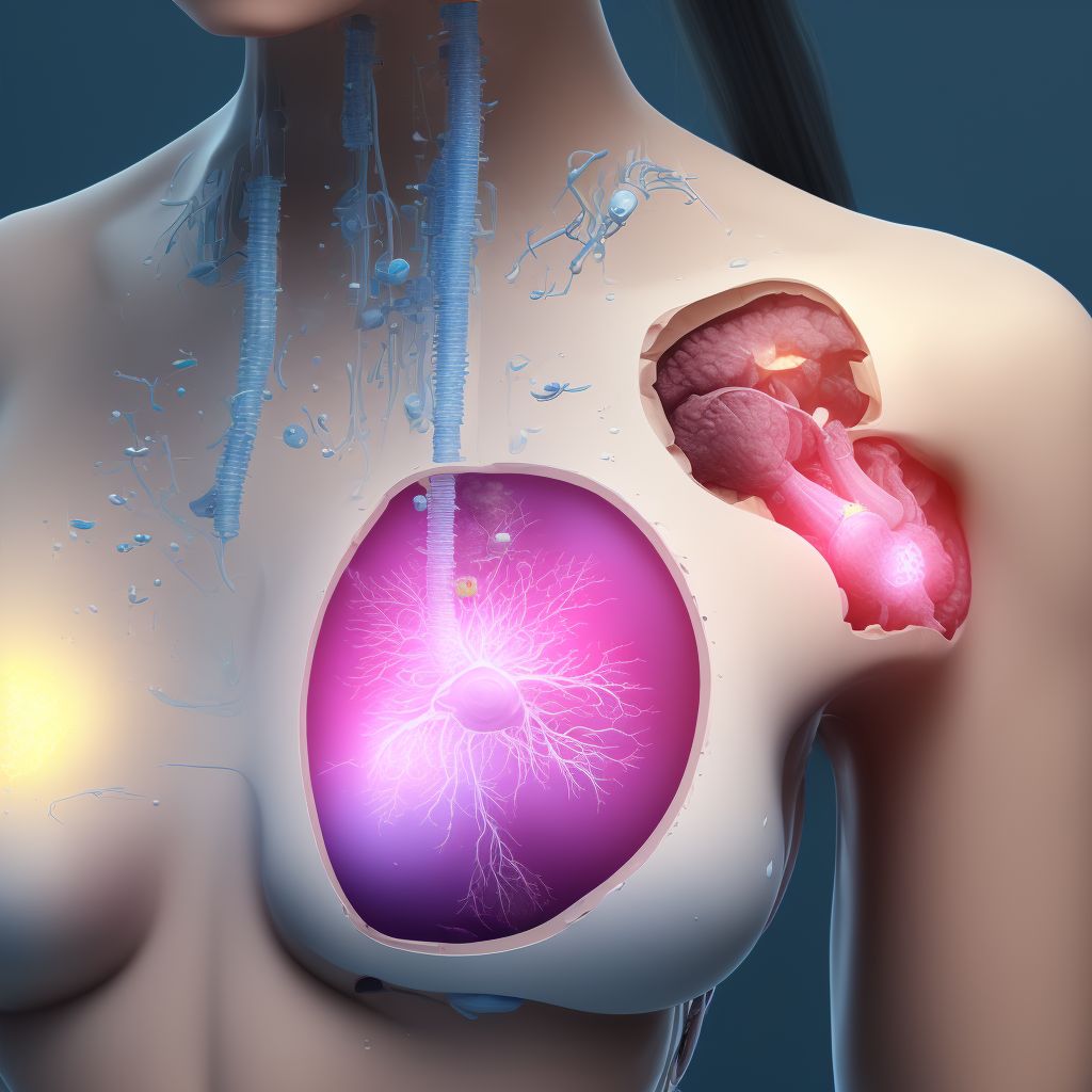 Leakage of breast prosthesis and implant, subsequent encounter digital illustration