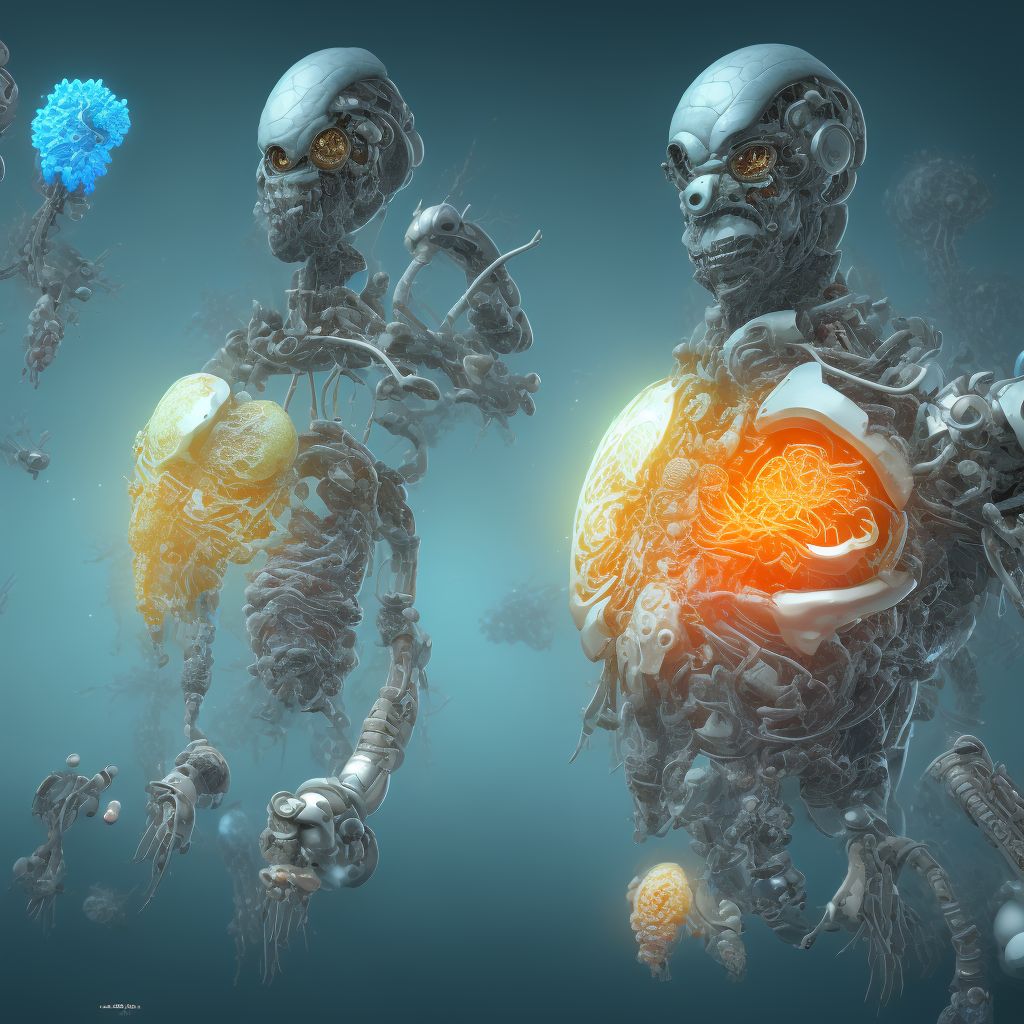 Breakdown (mechanical) of other gastrointestinal prosthetic devices, implants and grafts, sequela digital illustration