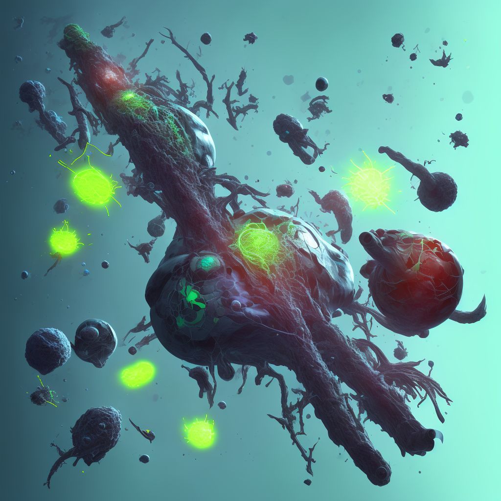 Displacement of bile duct prosthesis, initial encounter digital illustration