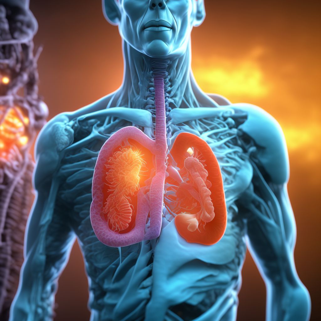 Displacement of esophageal anti-reflux device, initial encounter digital illustration