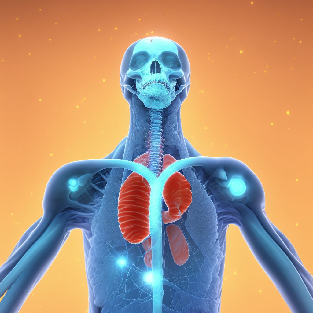 Displacement of esophageal anti-reflux device, sequela digital illustration