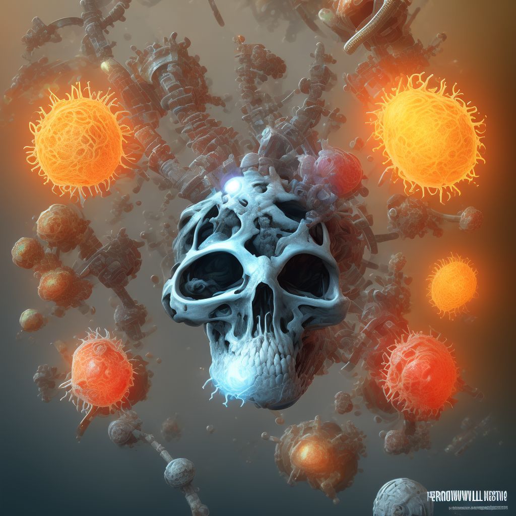 Breakdown (mechanical) of cranial or spinal infusion catheter, sequela digital illustration