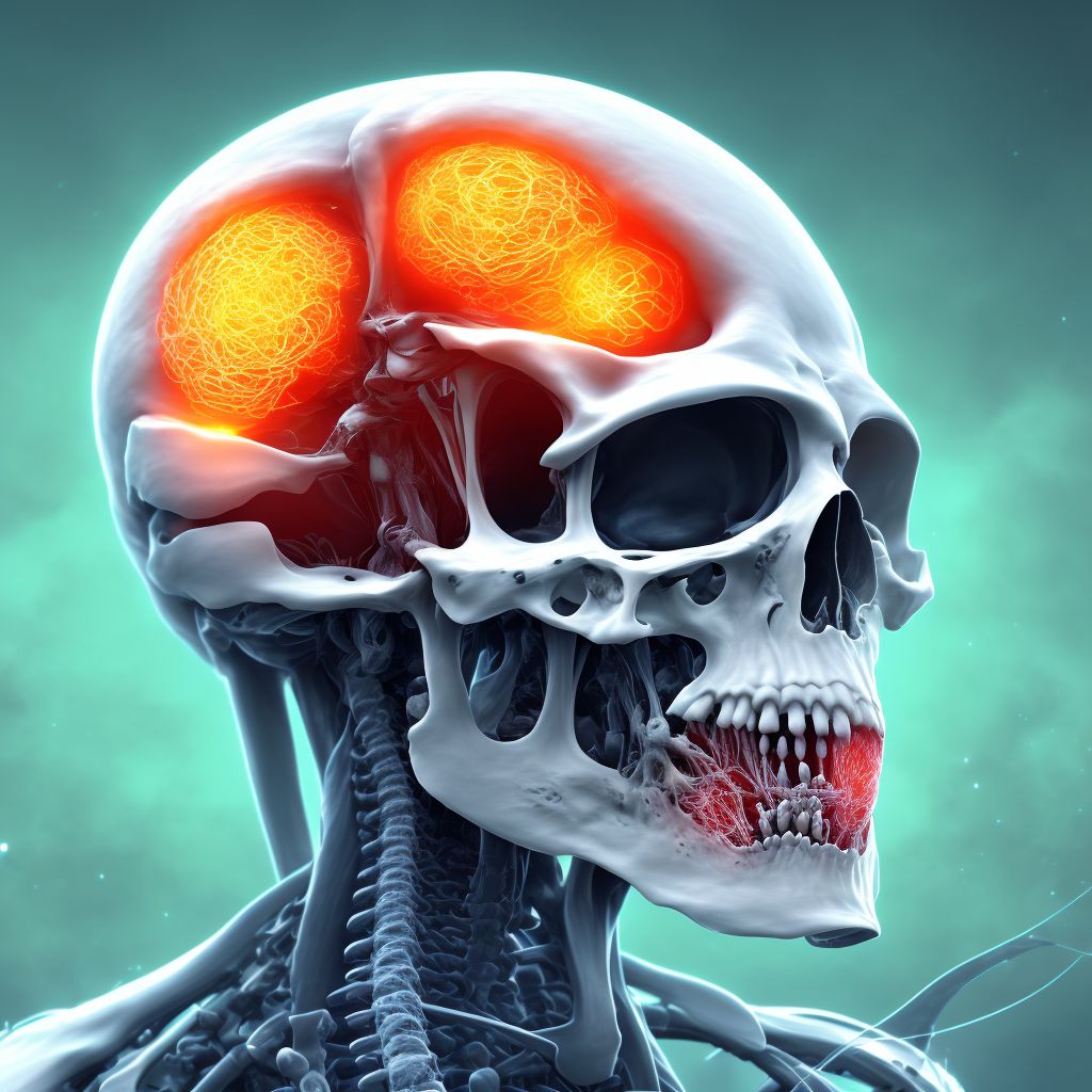 Displacement of cranial or spinal infusion catheter, subsequent encounter digital illustration