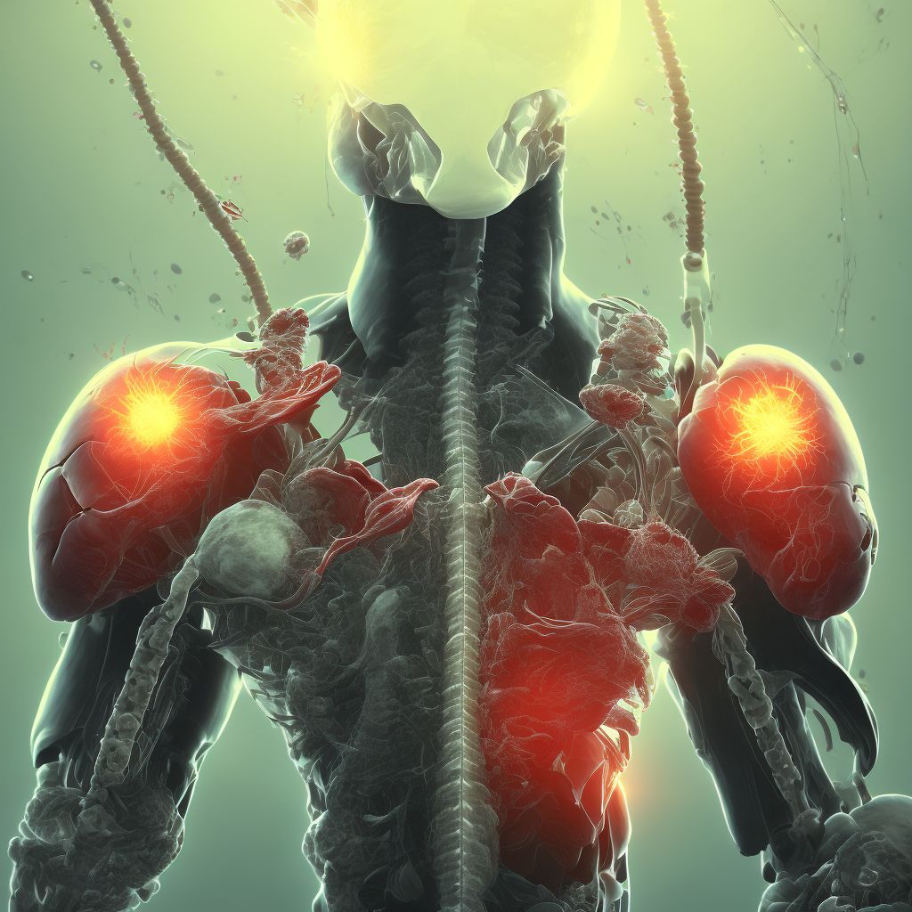 Displacement of cranial or spinal infusion catheter, sequela digital illustration