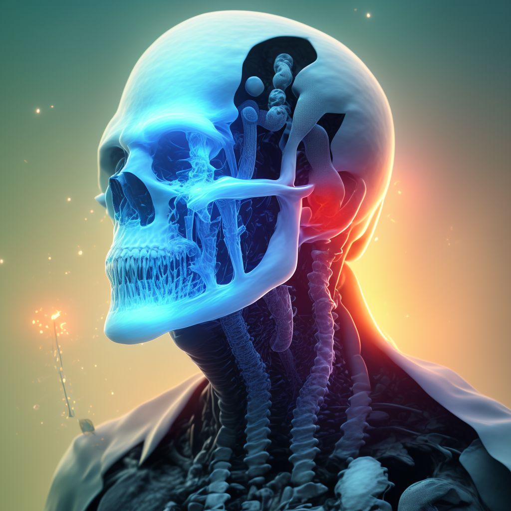 Leakage of cranial or spinal infusion catheter, initial encounter digital illustration