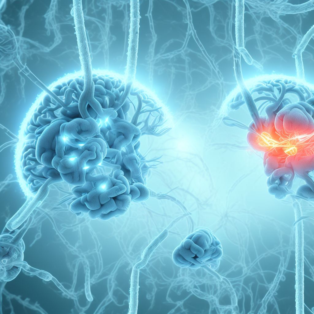 Infection and inflammatory reaction due to implanted electronic neurostimulator of brain, electrode (lead), subsequent encounter digital illustration