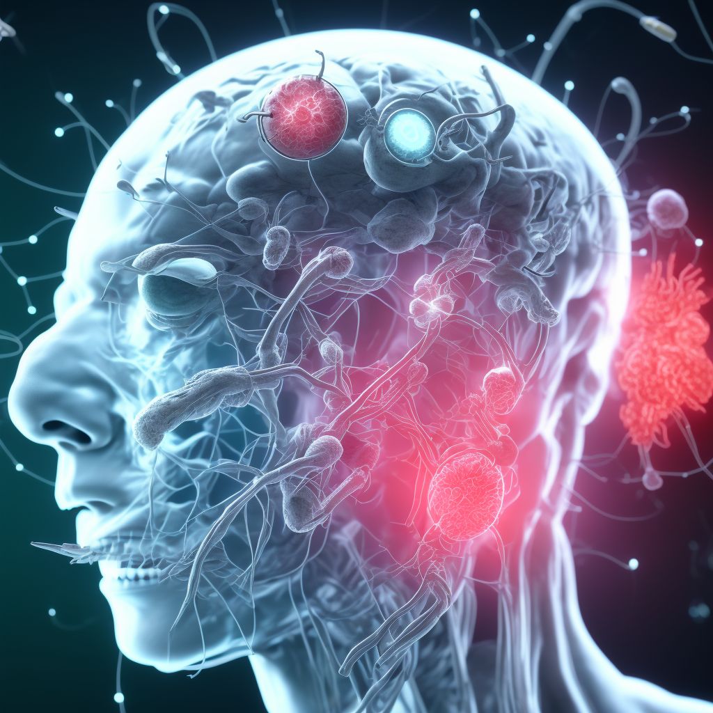 Infection and inflammatory reaction due to implanted electronic neurostimulator, generator, initial encounter digital illustration