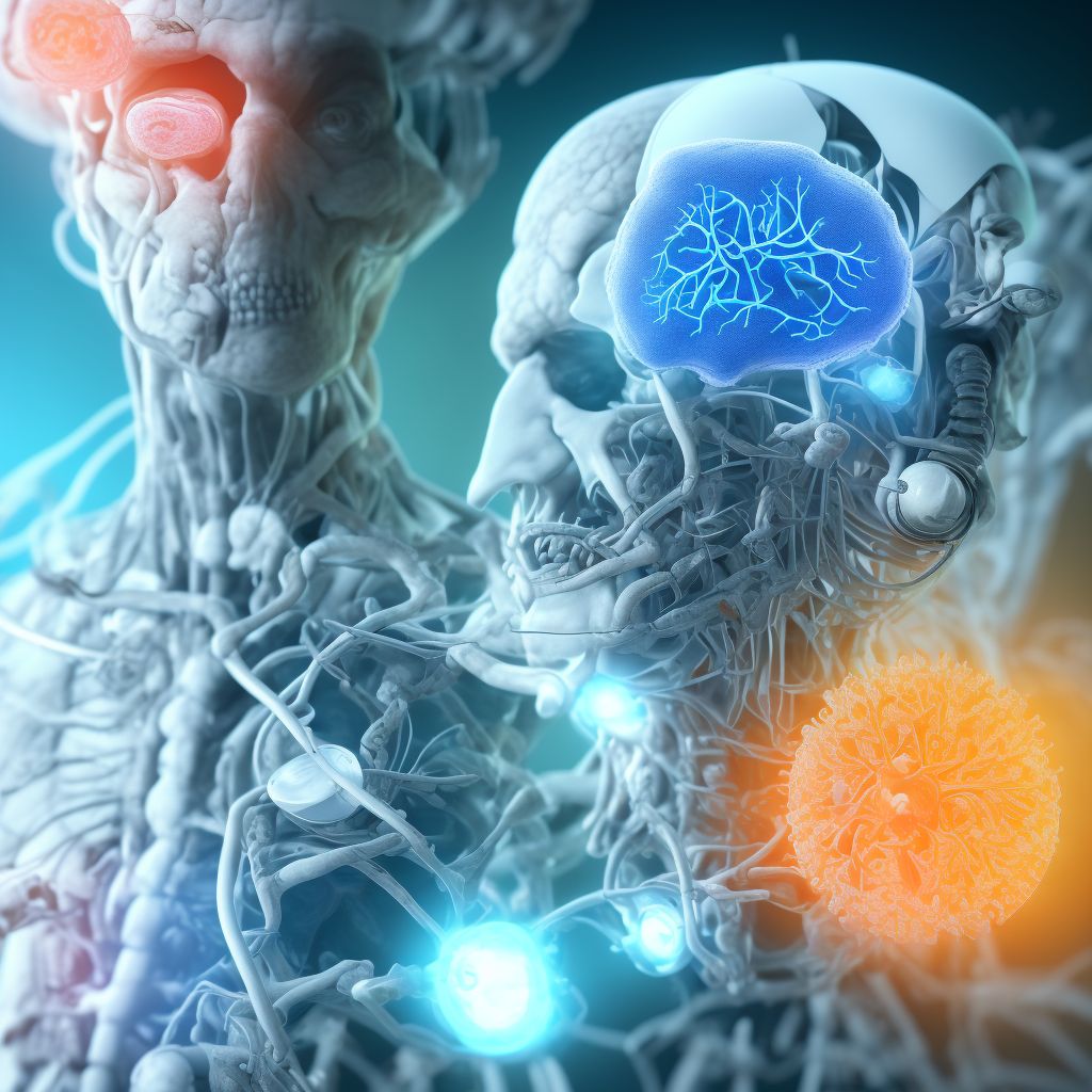 Infection and inflammatory reaction due to implanted electronic neurostimulator, generator, subsequent encounter digital illustration