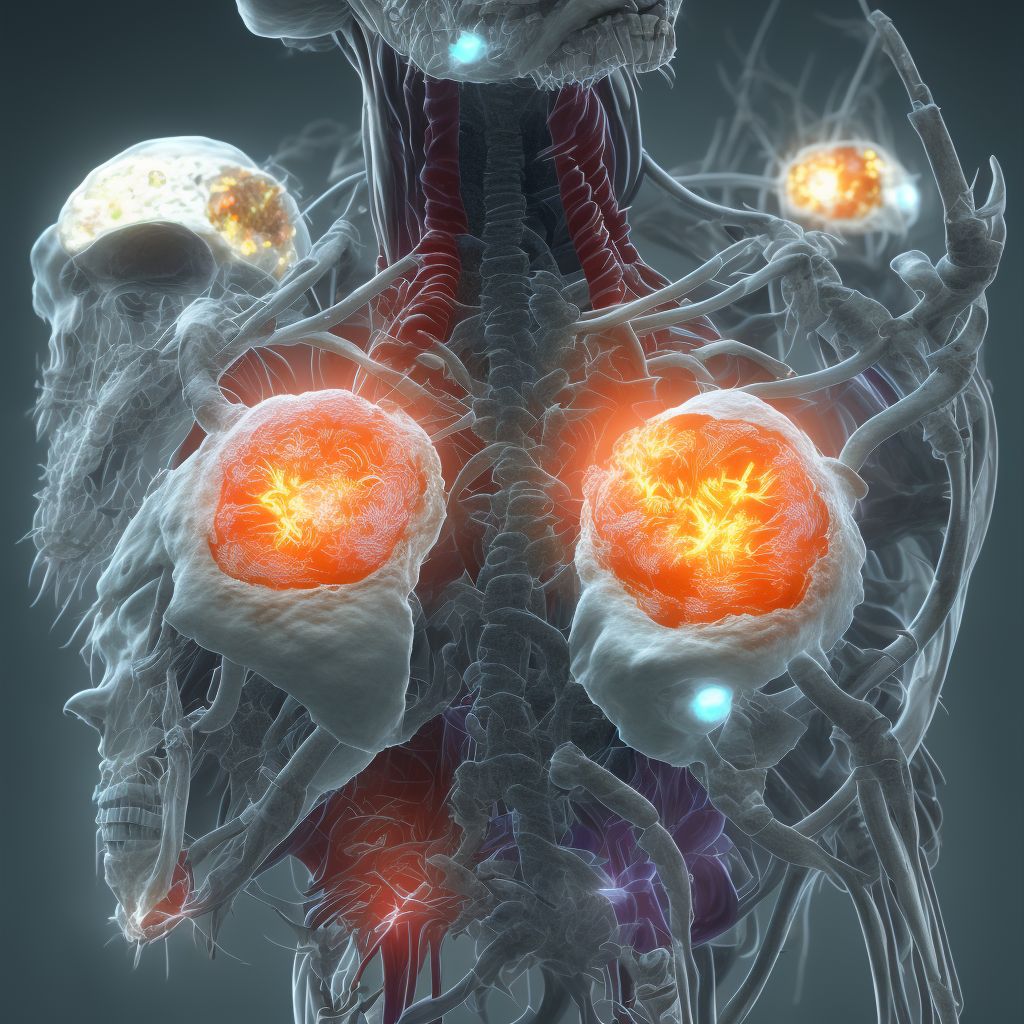 Stenosis due to other internal prosthetic devices, implants and grafts, initial encounter digital illustration