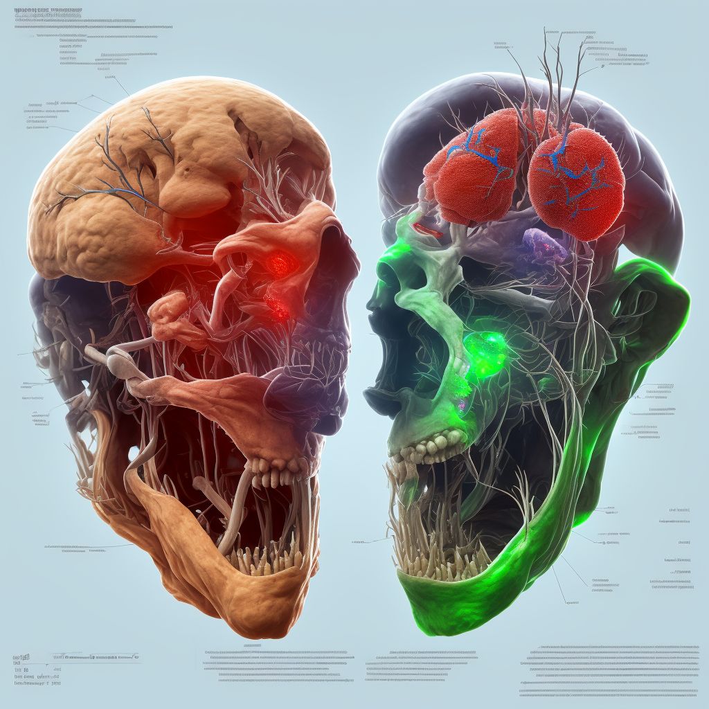 Thrombosis due to nervous system prosthetic devices, implants and grafts, subsequent encounter digital illustration