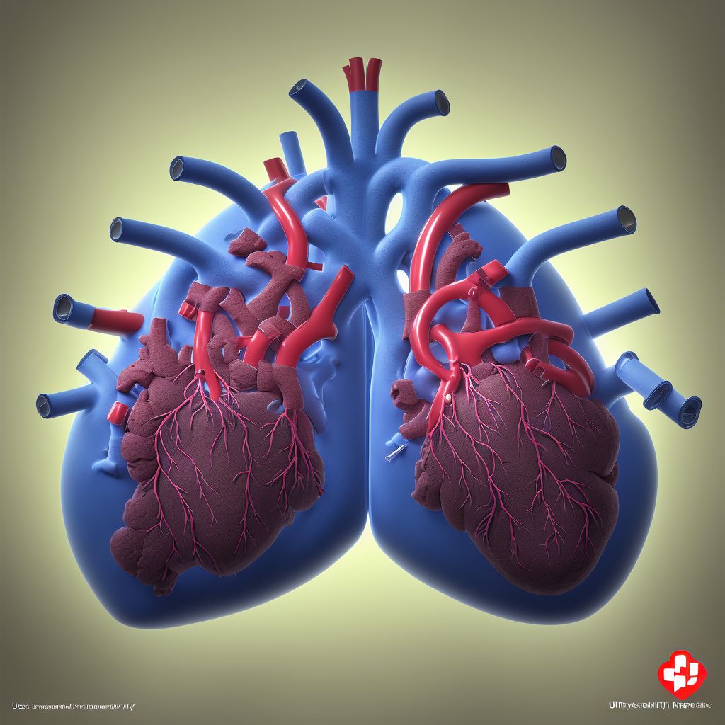 Unspecified complication of heart-lung transplant digital illustration