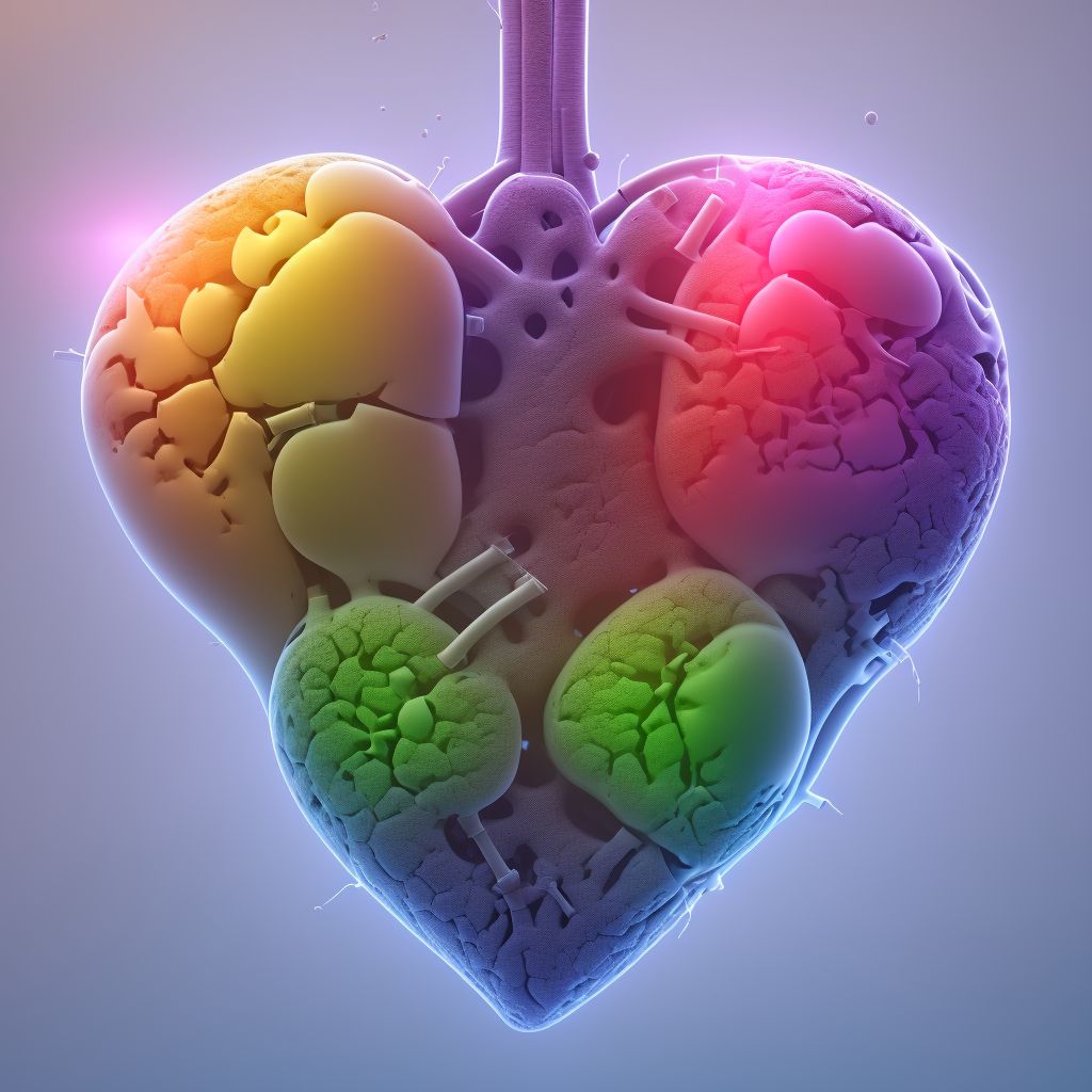 Heart-lung transplant rejection digital illustration