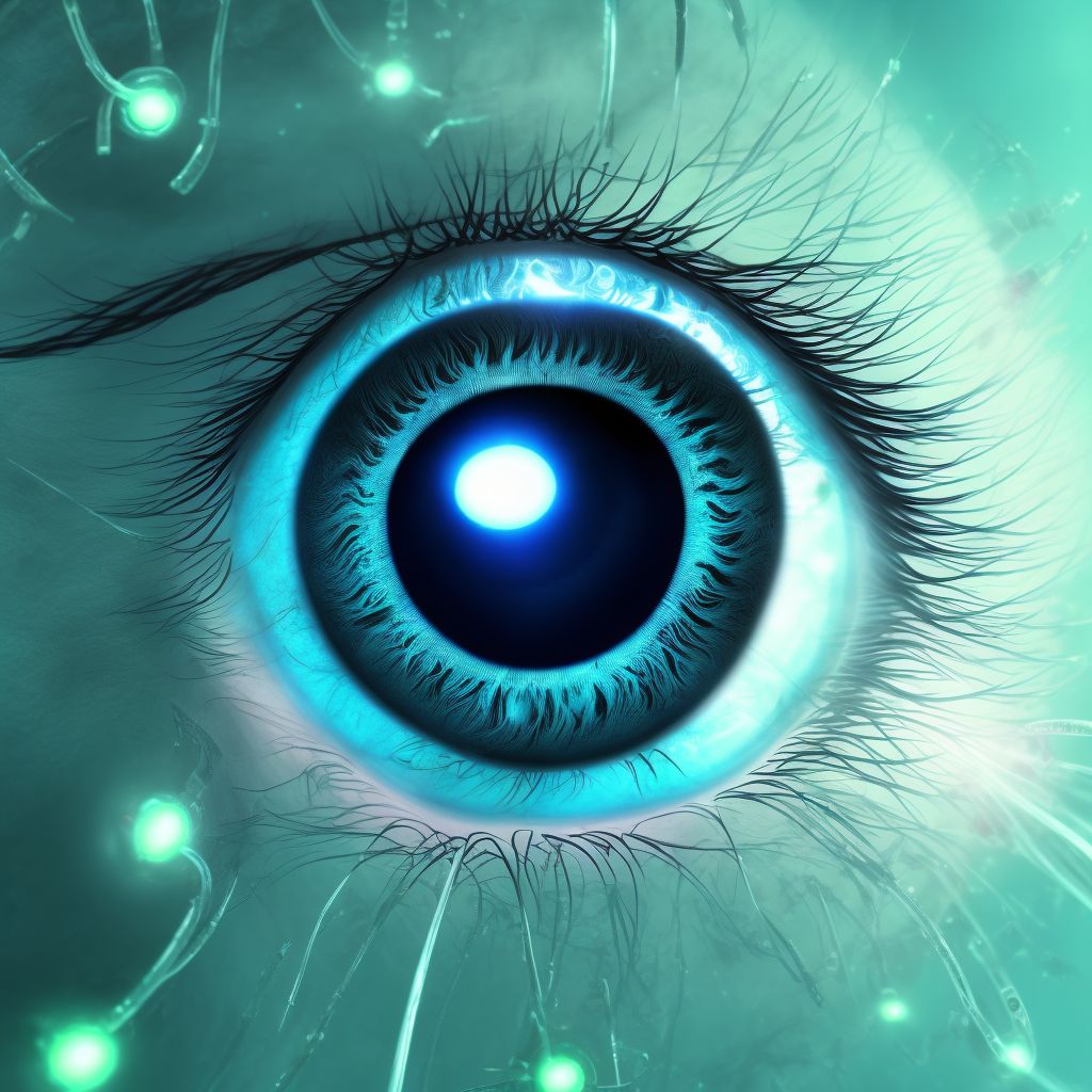 Corneal transplant failure, right eye digital illustration