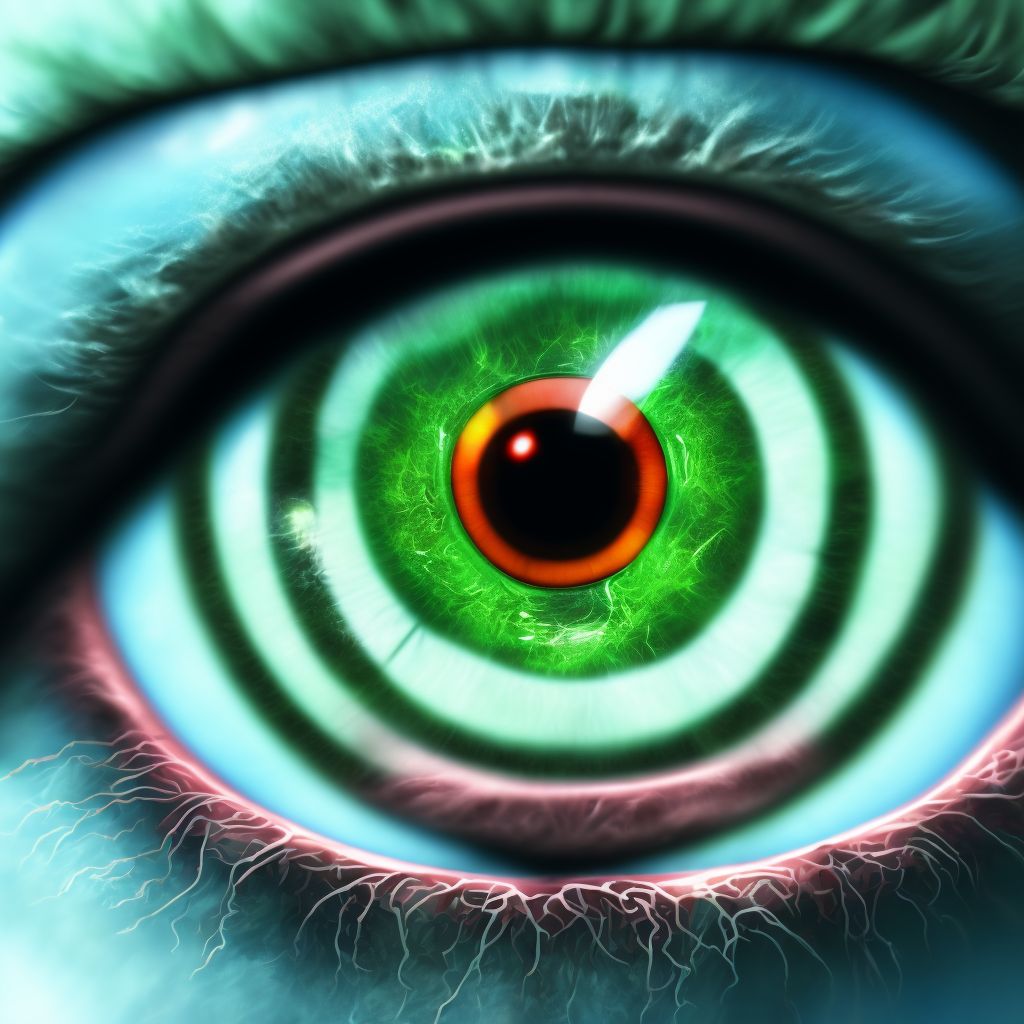 Corneal transplant infection, right eye digital illustration