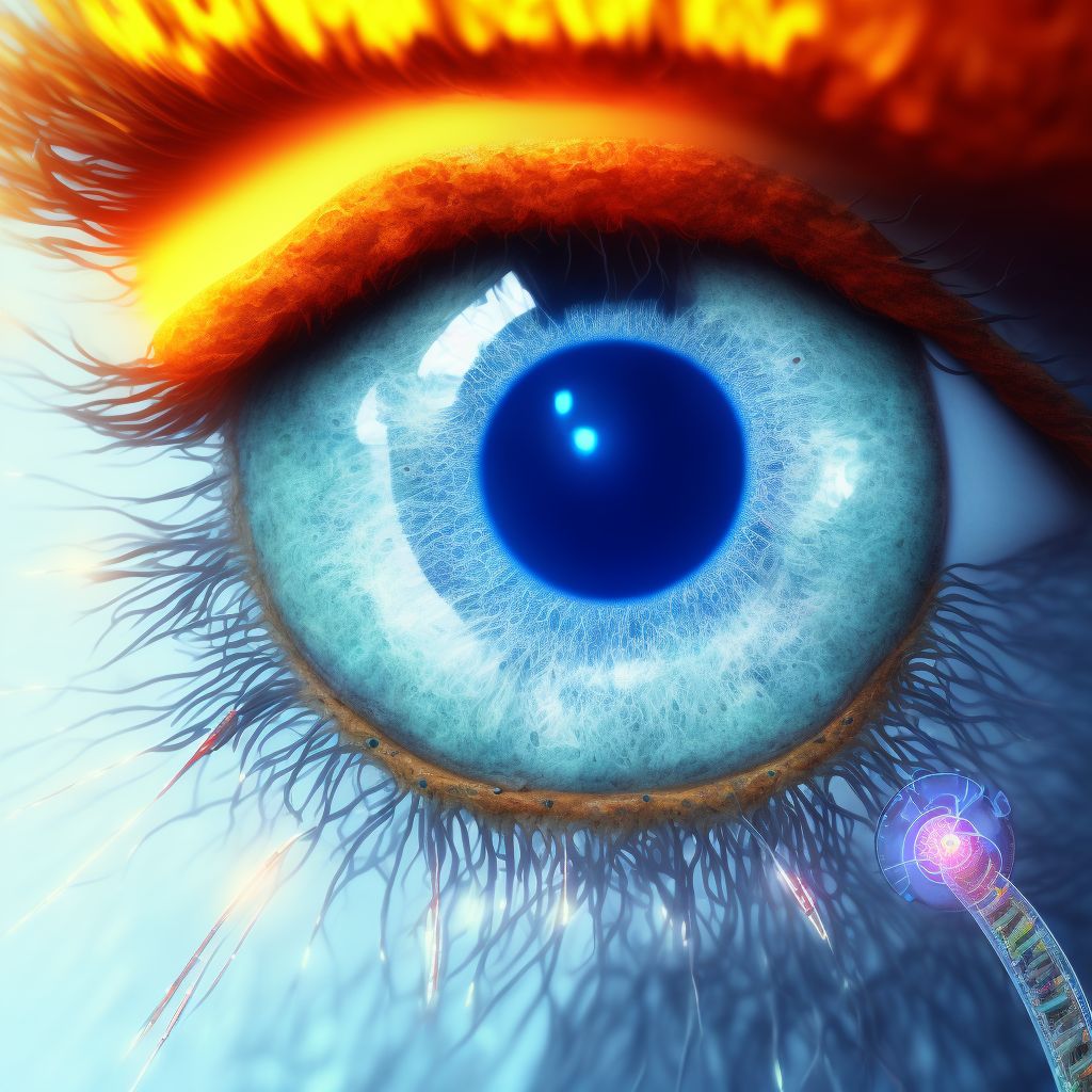 Unspecified complication of corneal transplant, right eye digital illustration