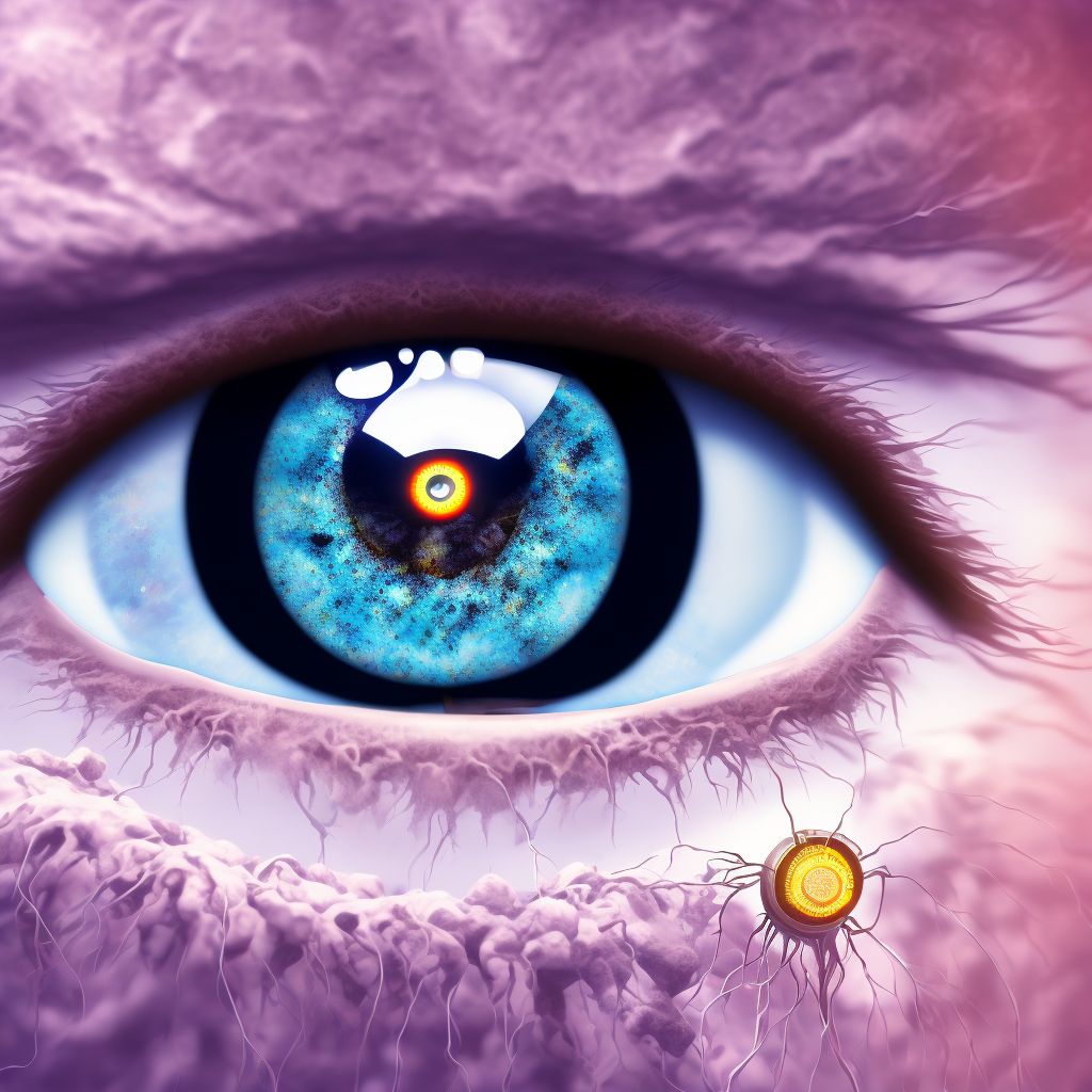 Unspecified complication of corneal transplant, left eye digital illustration