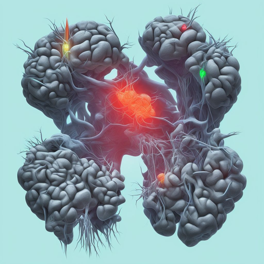 Neuroma of amputation stump, right lower extremity digital illustration