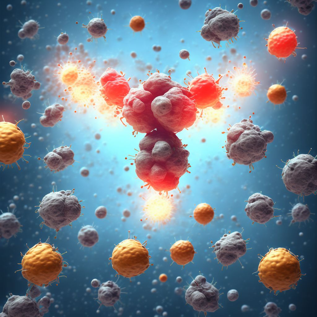 Anaphylactic reaction due to adverse effect of correct drug or medicament properly administered, sequela digital illustration