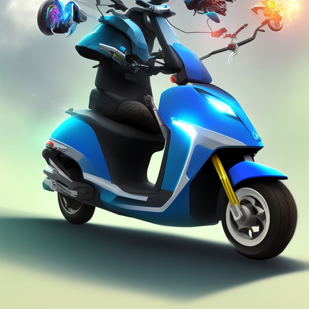 Other scooter (nonmotorized) accident, initial encounter digital illustration