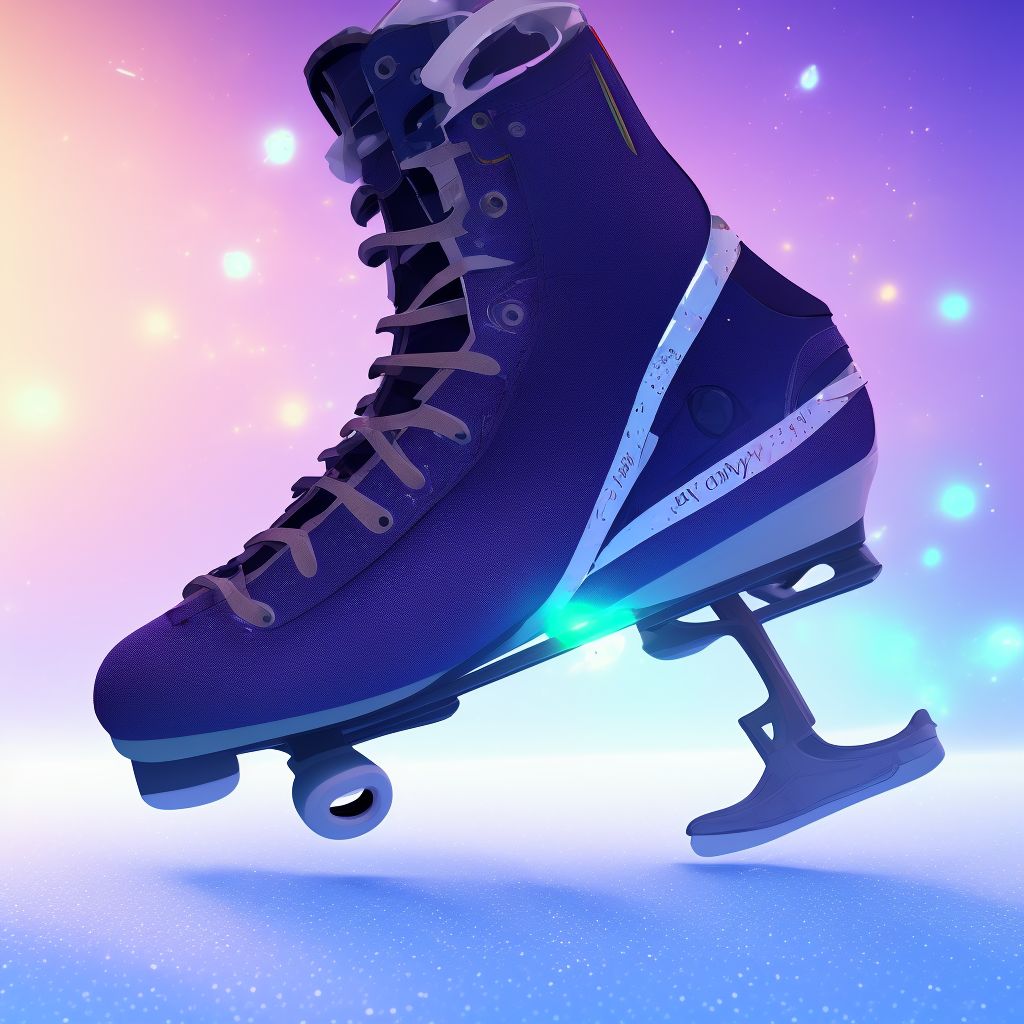 Fall from ice-skates, sequela digital illustration