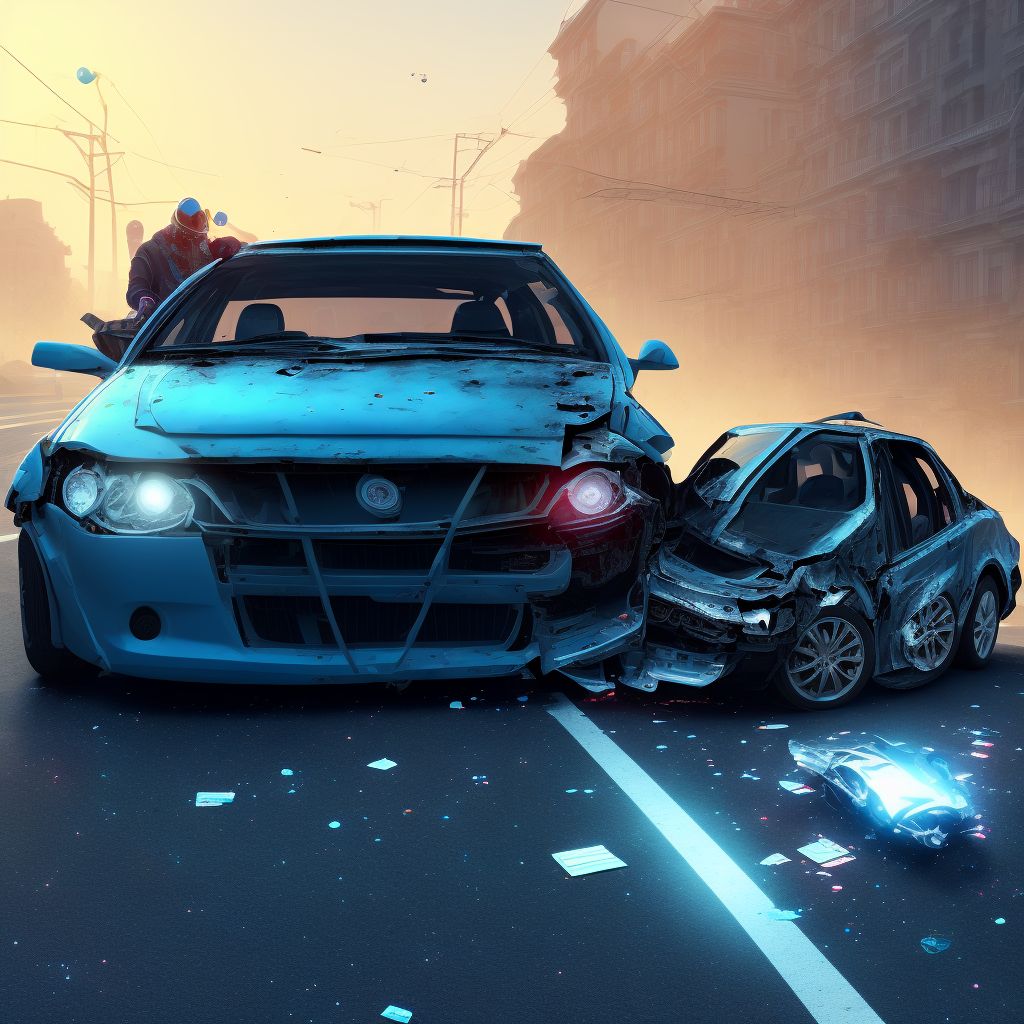 Pedestrian with other conveyance injured in collision with other nonmotor vehicle in nontraffic accident, initial encounter digital illustration