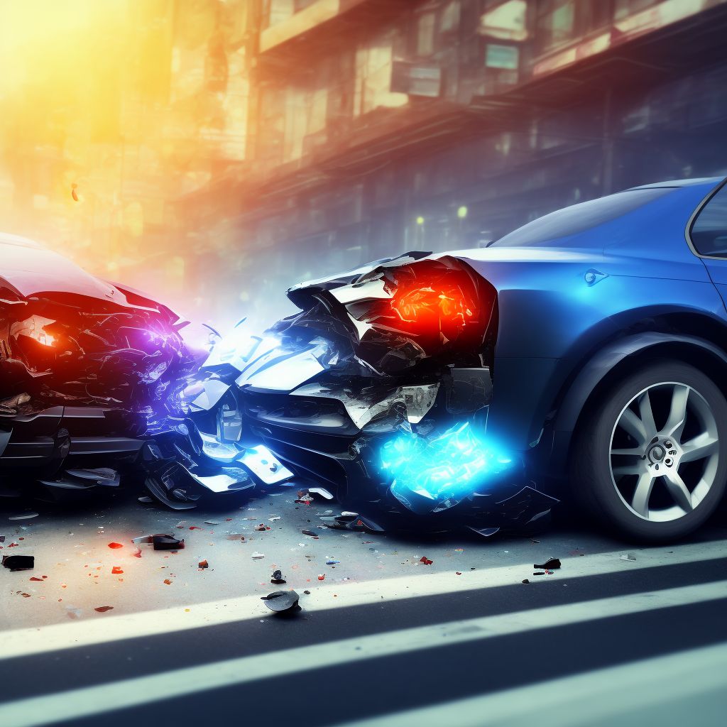 Pedestrian on foot injured in collision with other nonmotor vehicle in traffic accident, subsequent encounter digital illustration