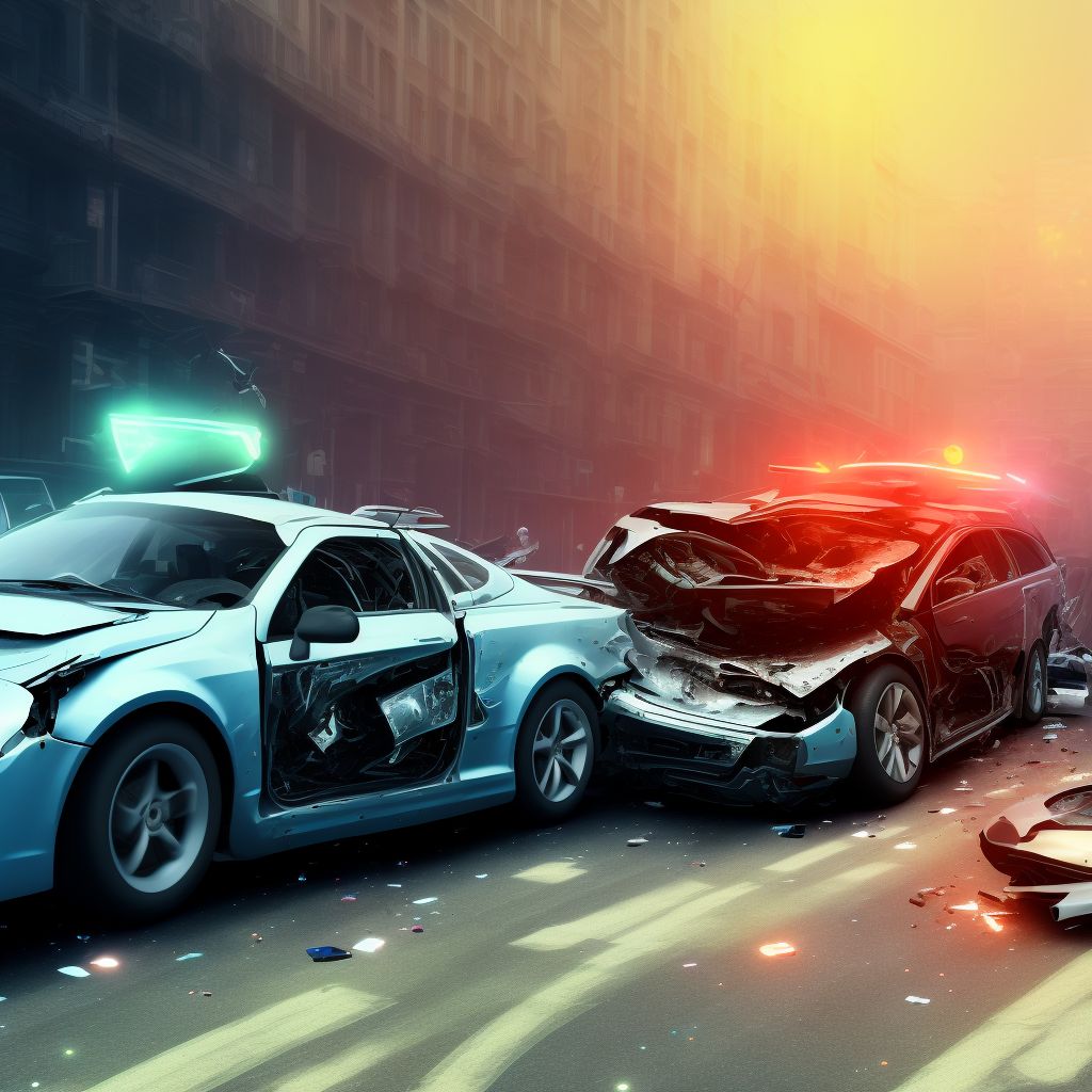 Pedestrian with other conveyance injured in collision with other nonmotor vehicle, unspecified whether traffic or nontraffic accident, subsequent encounter digital illustration