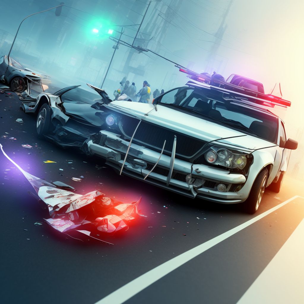 Pedestrian injured in nontraffic accident involving other motor vehicles, sequela digital illustration