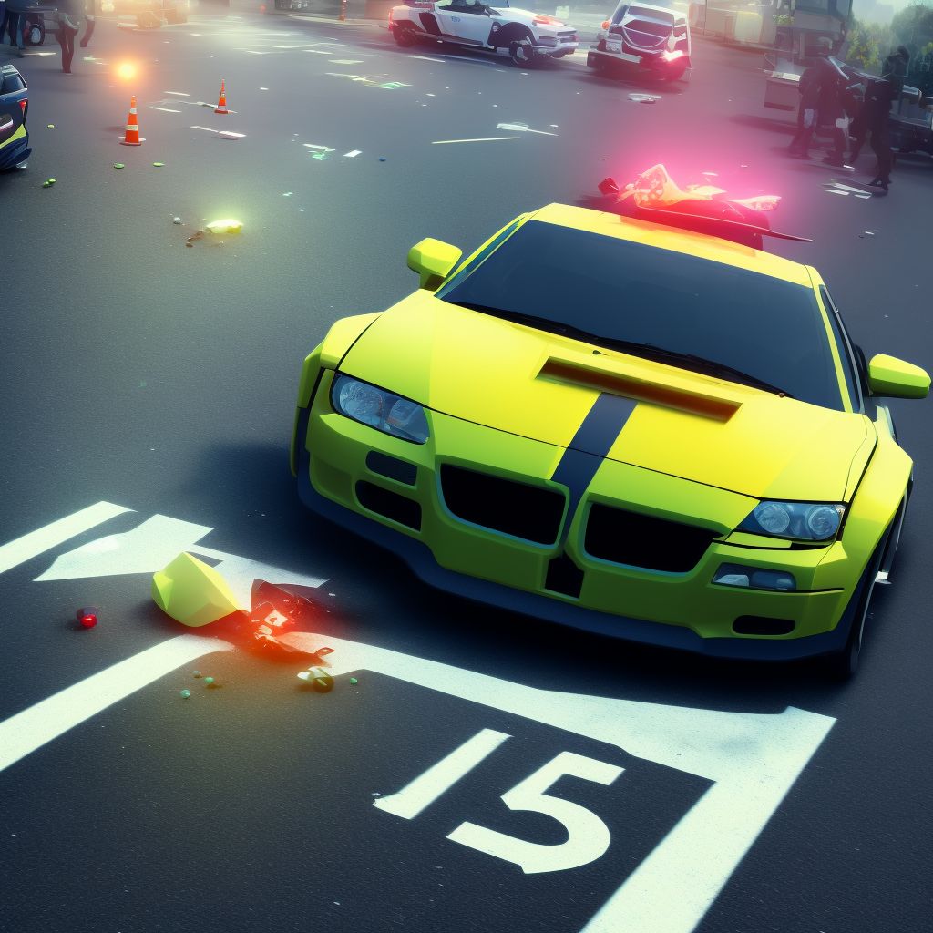 Pedestrian injured in unspecified traffic accident, initial encounter digital illustration