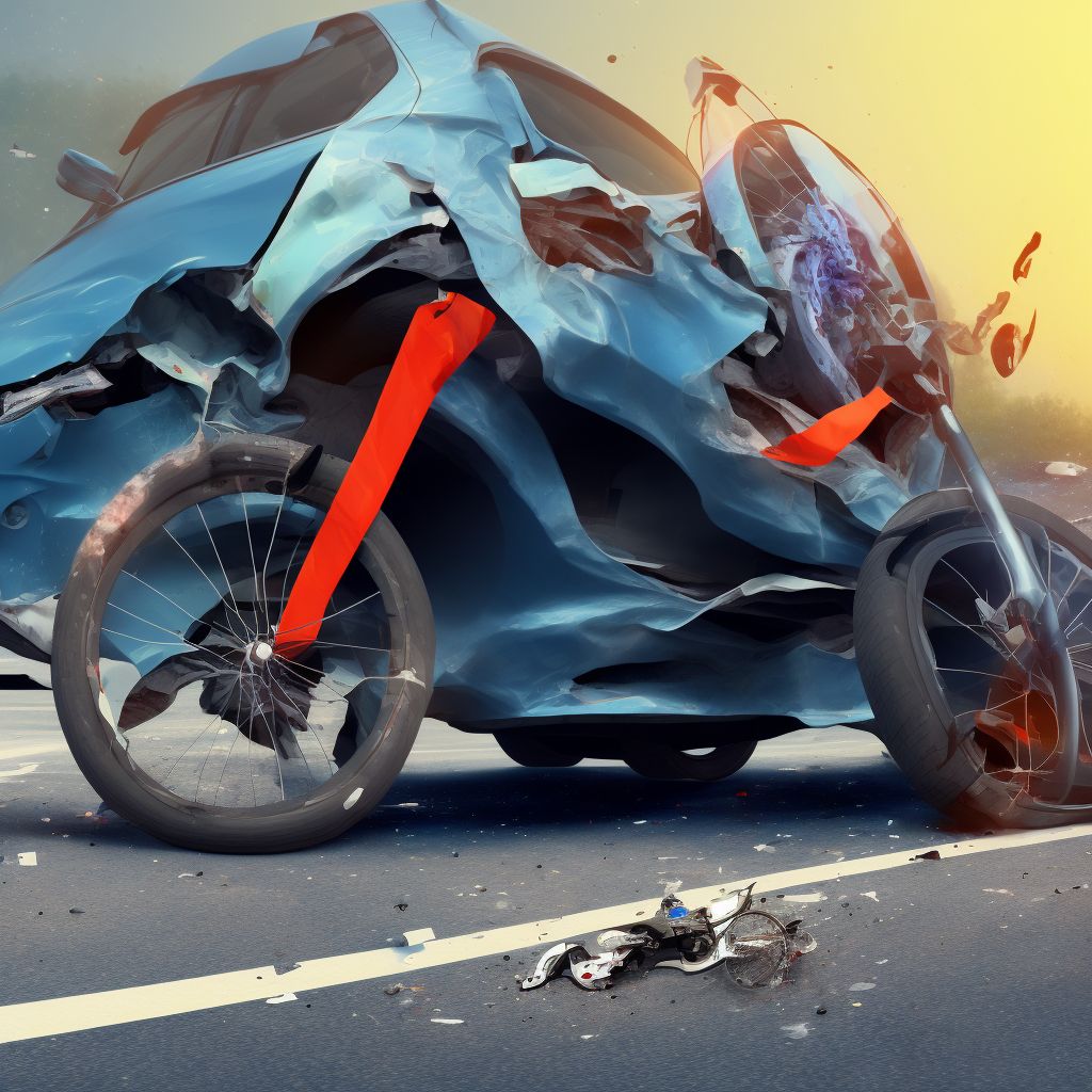 Unspecified pedal cyclist injured in collision with other nonmotor vehicle in nontraffic accident, subsequent encounter digital illustration