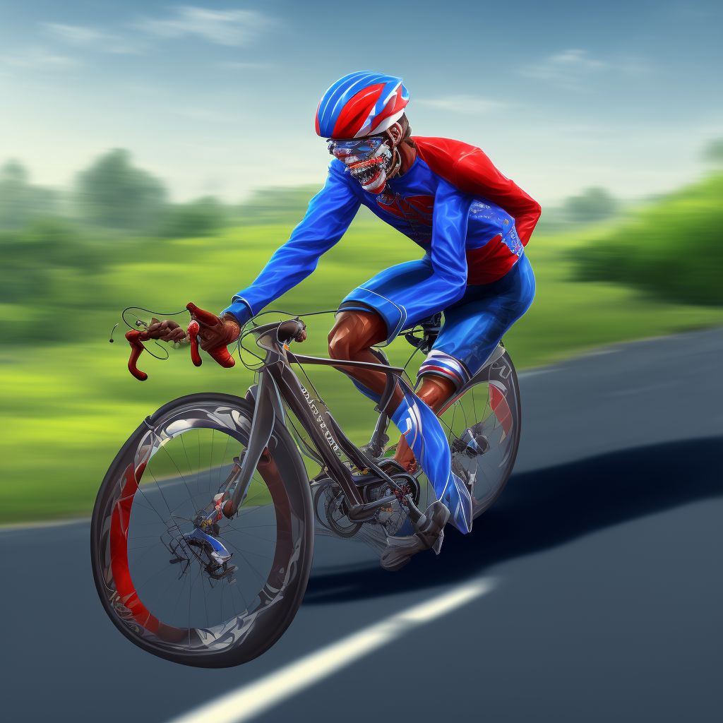 Unspecified pedal cyclist injured in noncollision transport accident in nontraffic accident, initial encounter digital illustration