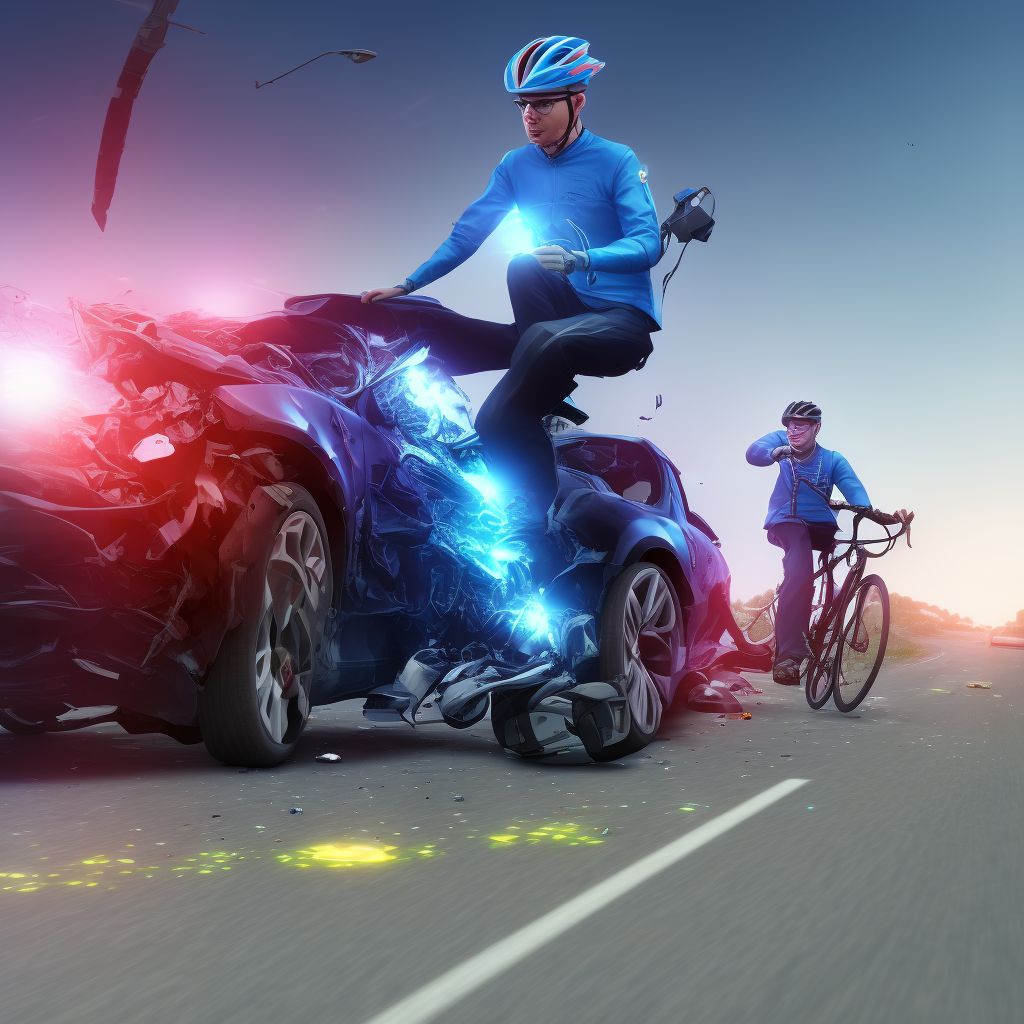 Unspecified pedal cyclist injured in noncollision transport accident in nontraffic accident, subsequent encounter digital illustration