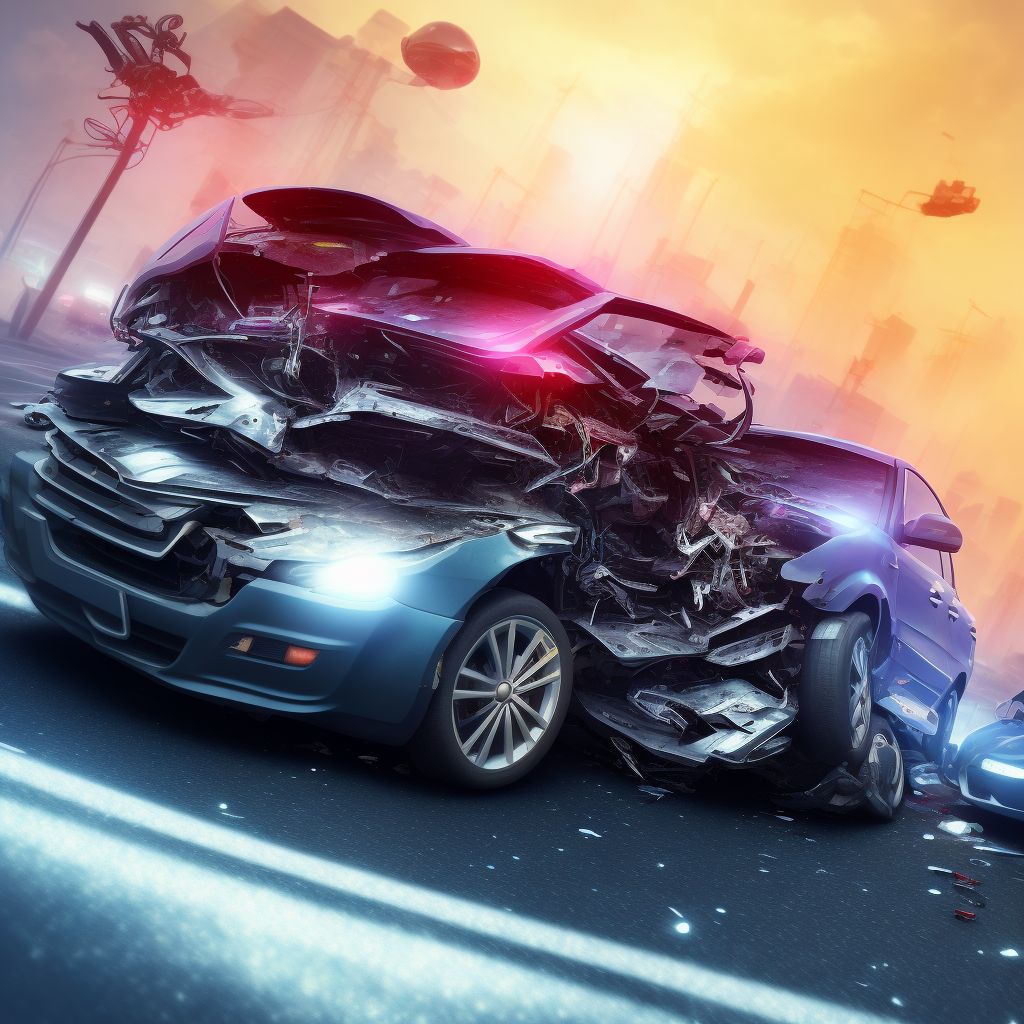 Pedal cycle passenger injured in noncollision transport accident in traffic accident, subsequent encounter digital illustration